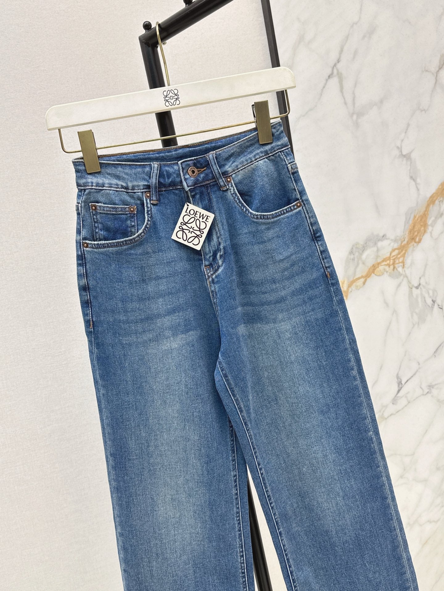 Loe* 25ss embroidered denim pants