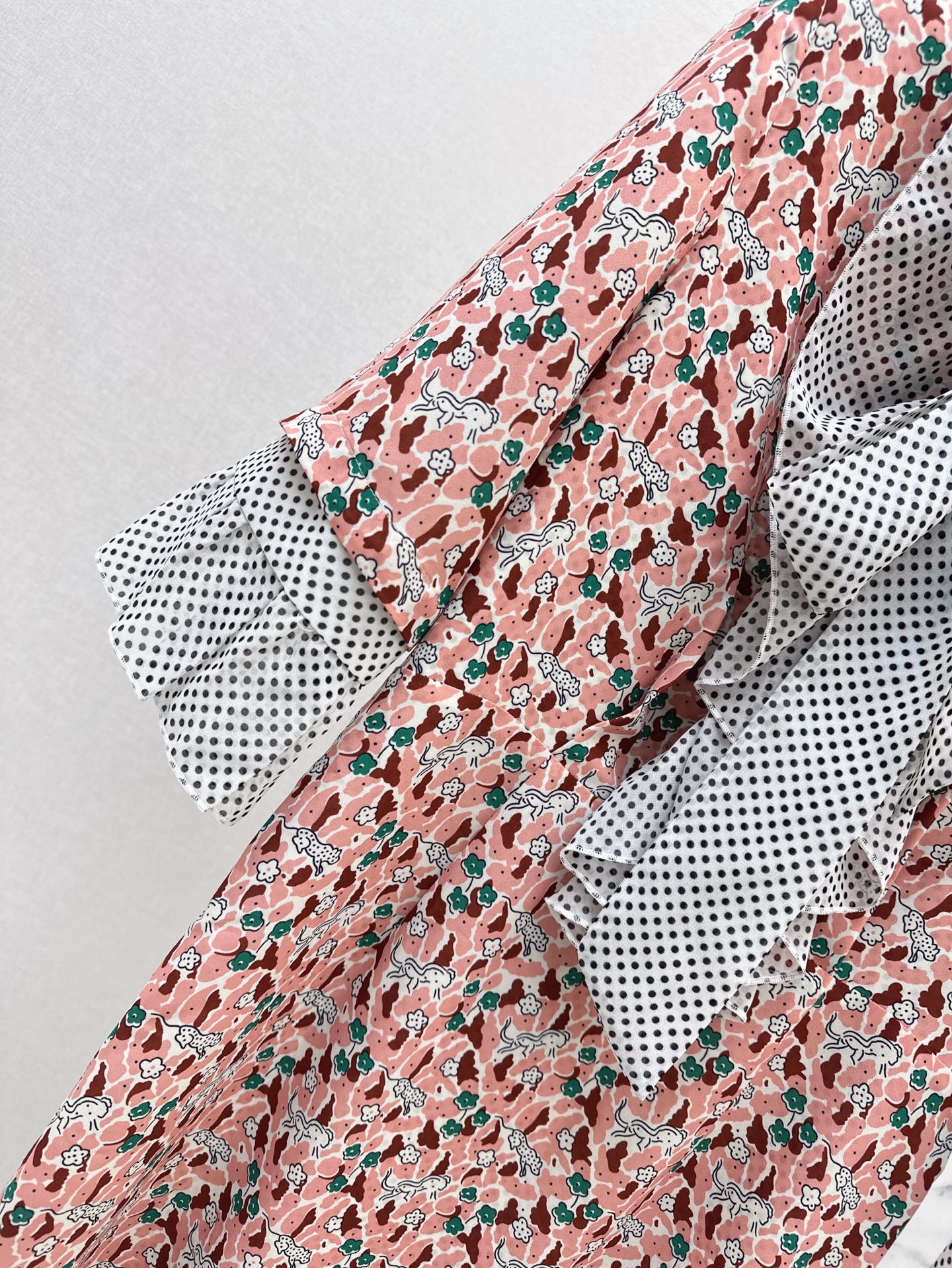 Pra* 25ss blush printed georgette dress