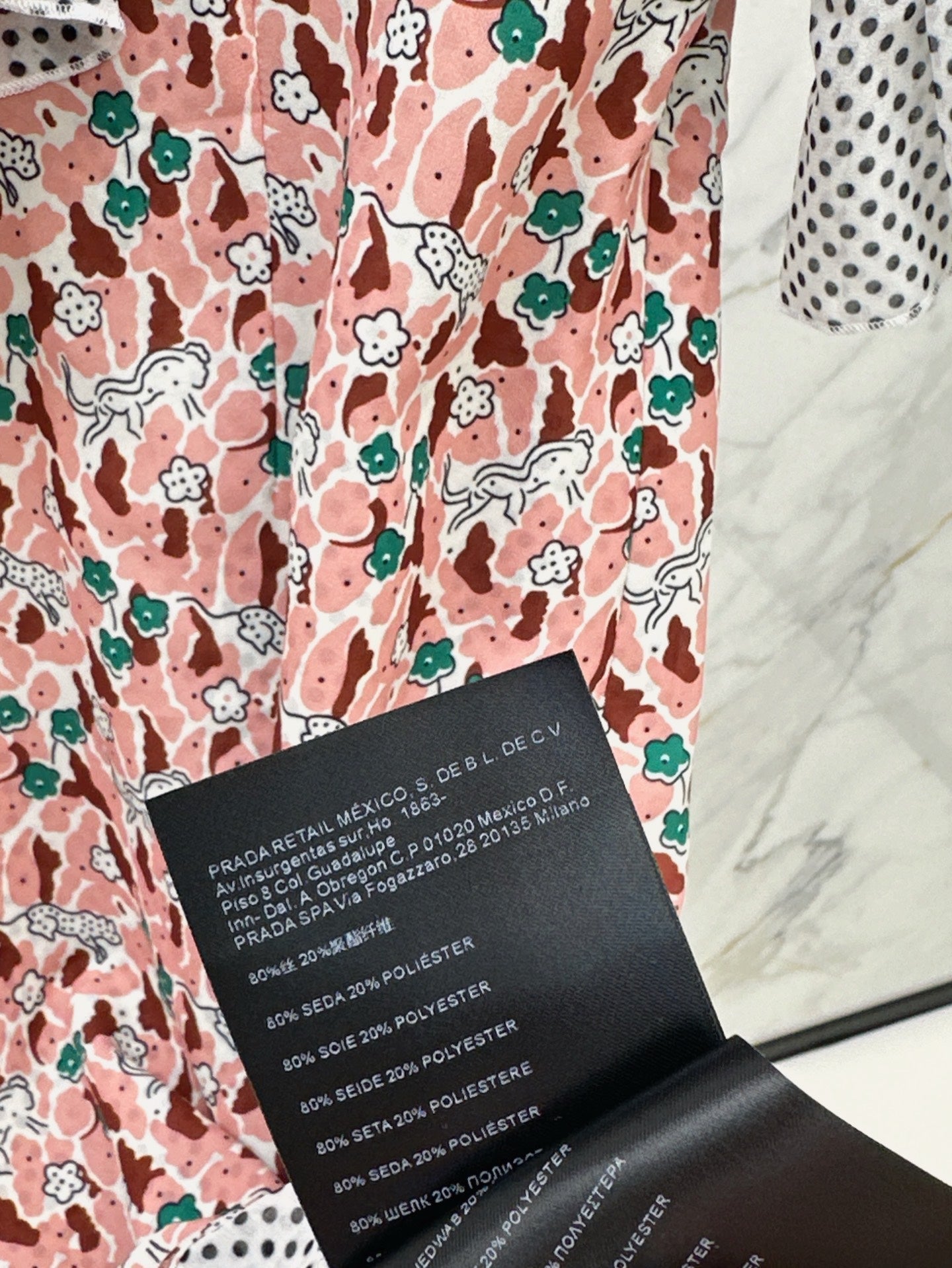 Pra* 25ss blush printed georgette dress