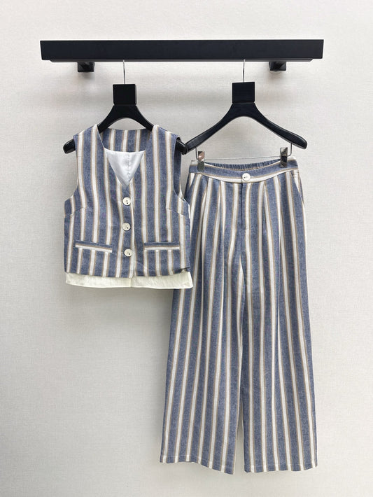 Lor*P striped vest + pants set