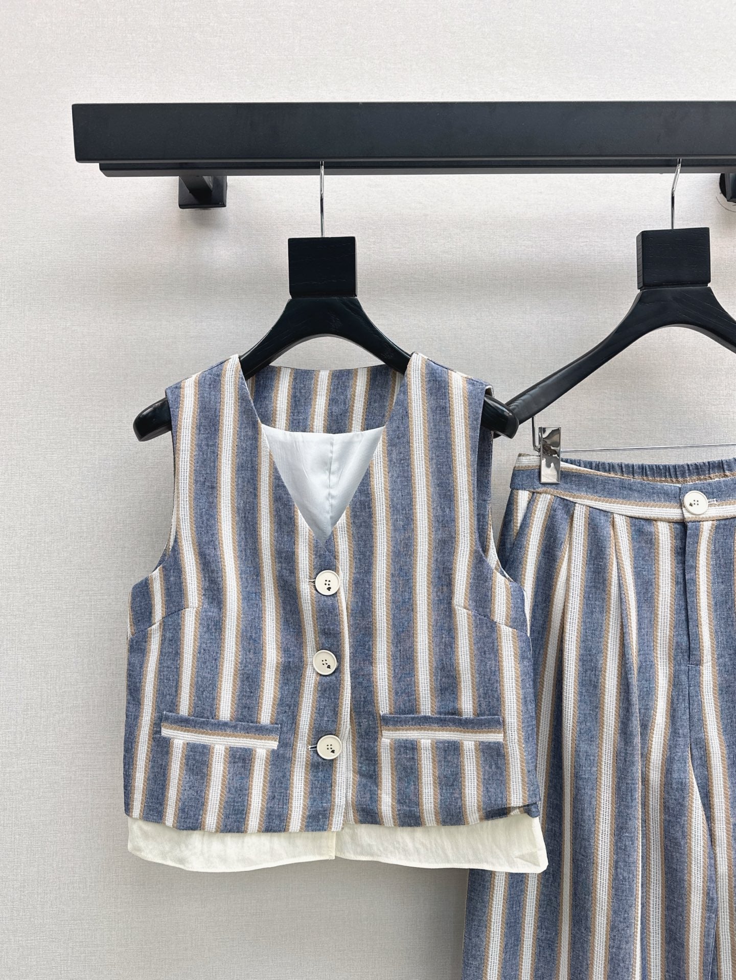 Lor*P striped vest + pants set