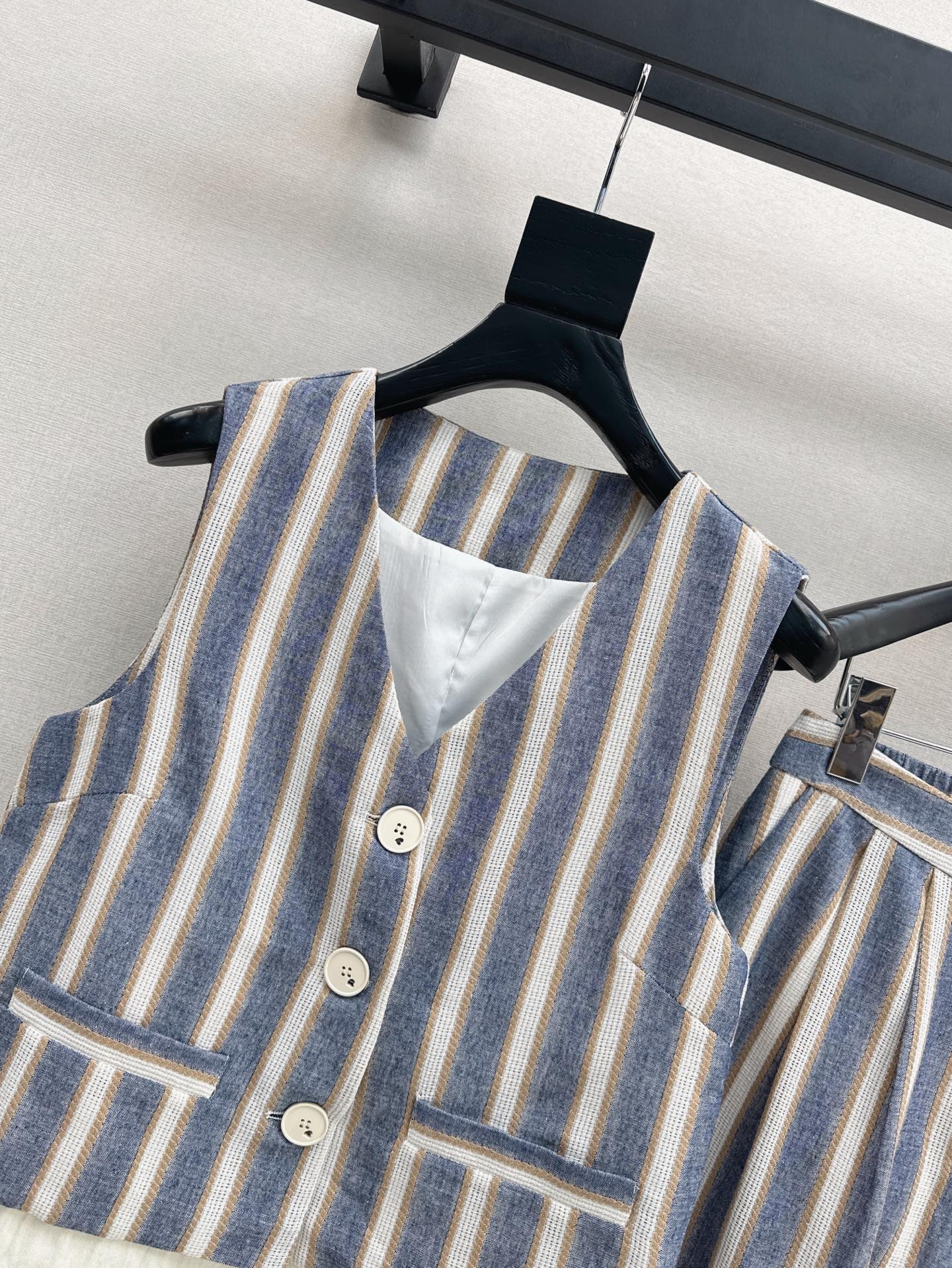 Lor*P striped vest + pants set