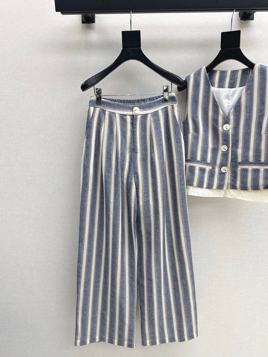 Lor*P striped vest + pants set