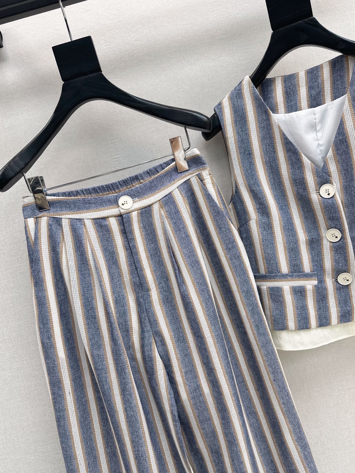 Lor*P striped vest + pants set