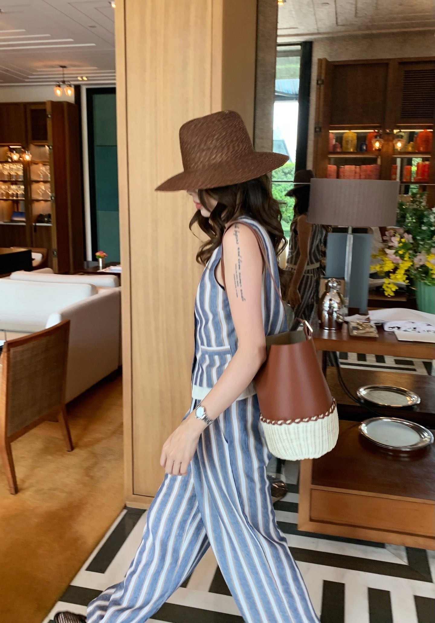 Lor*P striped vest + pants set