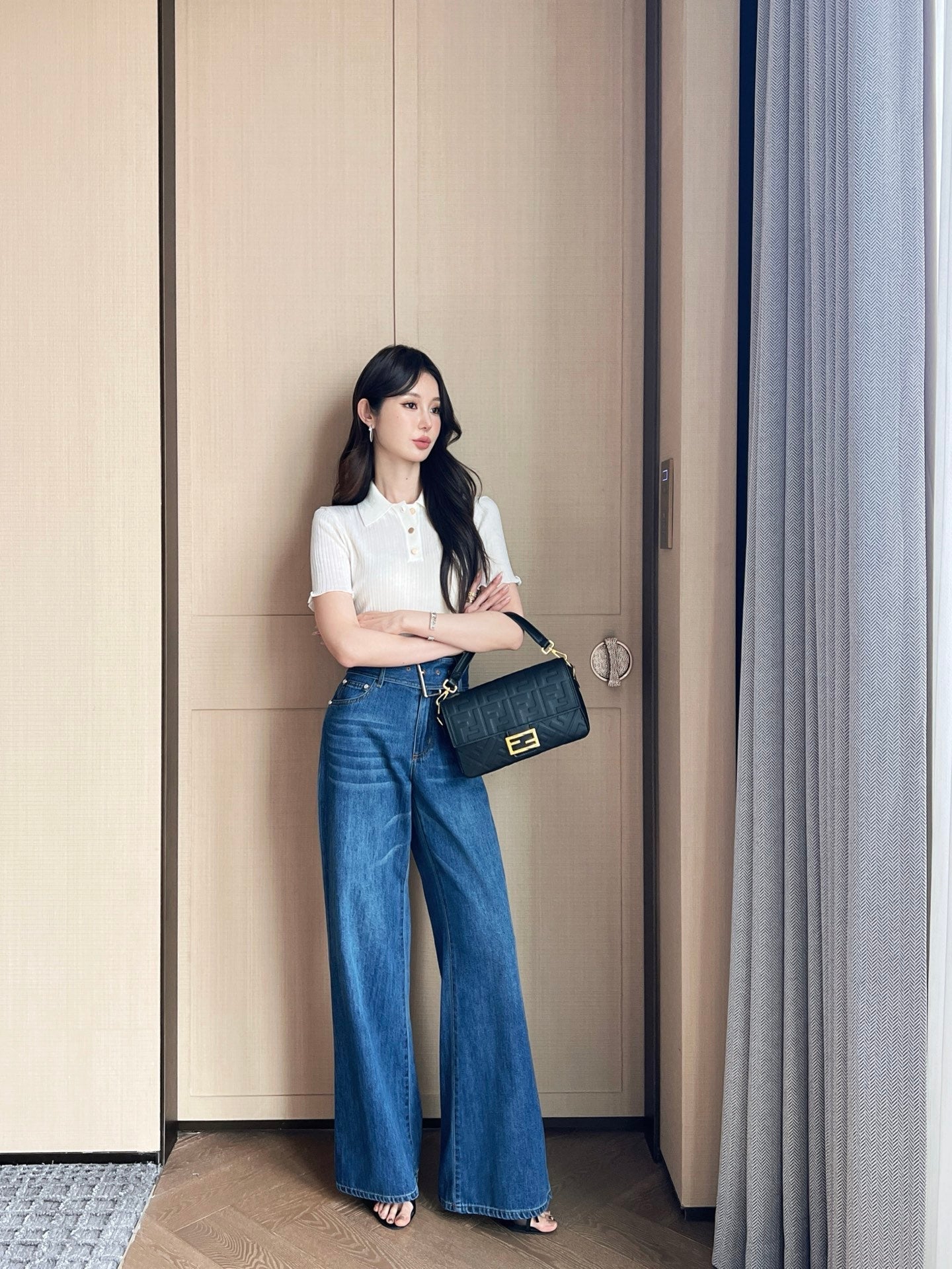 Loui* 25ss belted denim pants