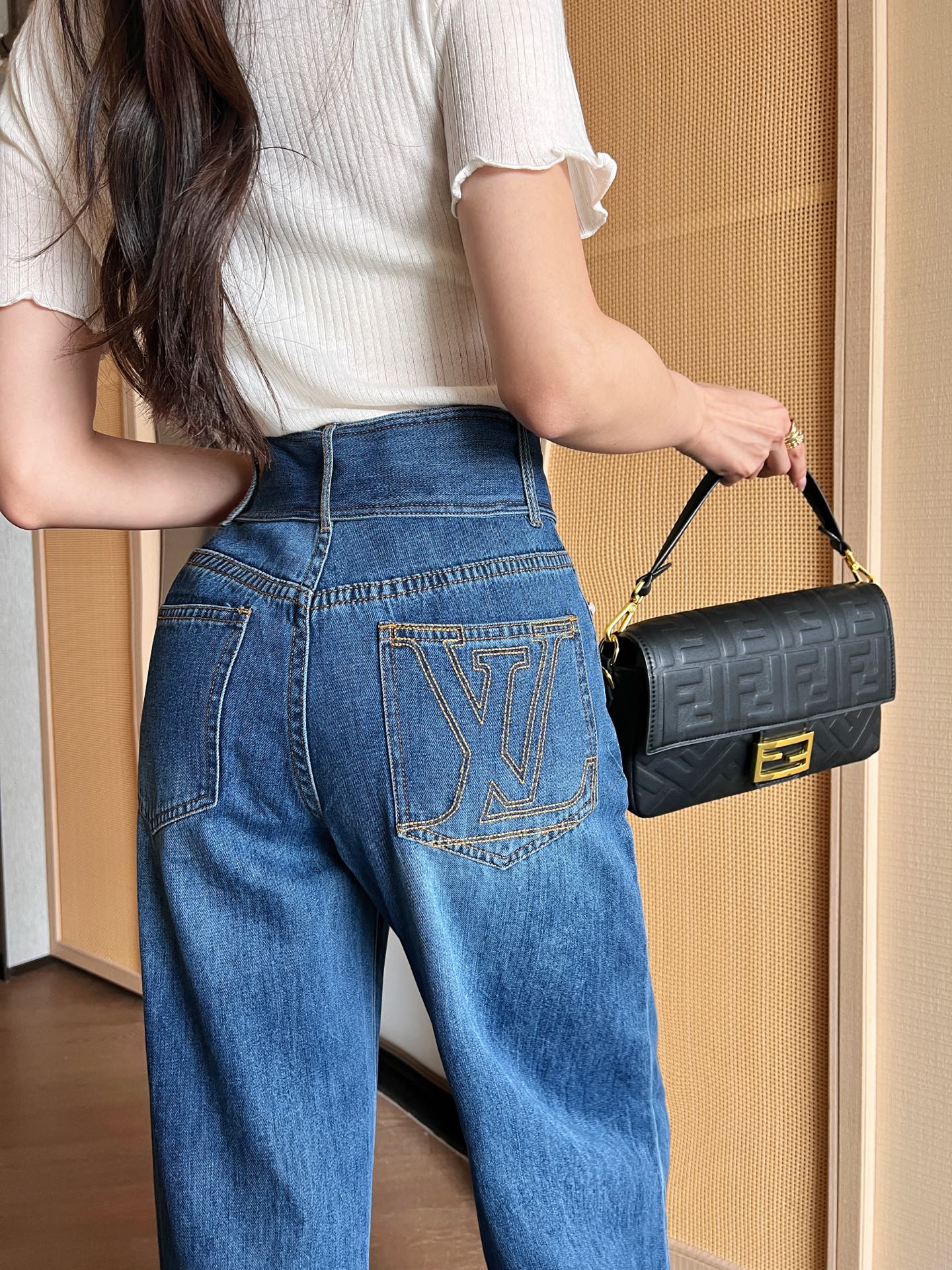 Loui* 25ss belted denim pants