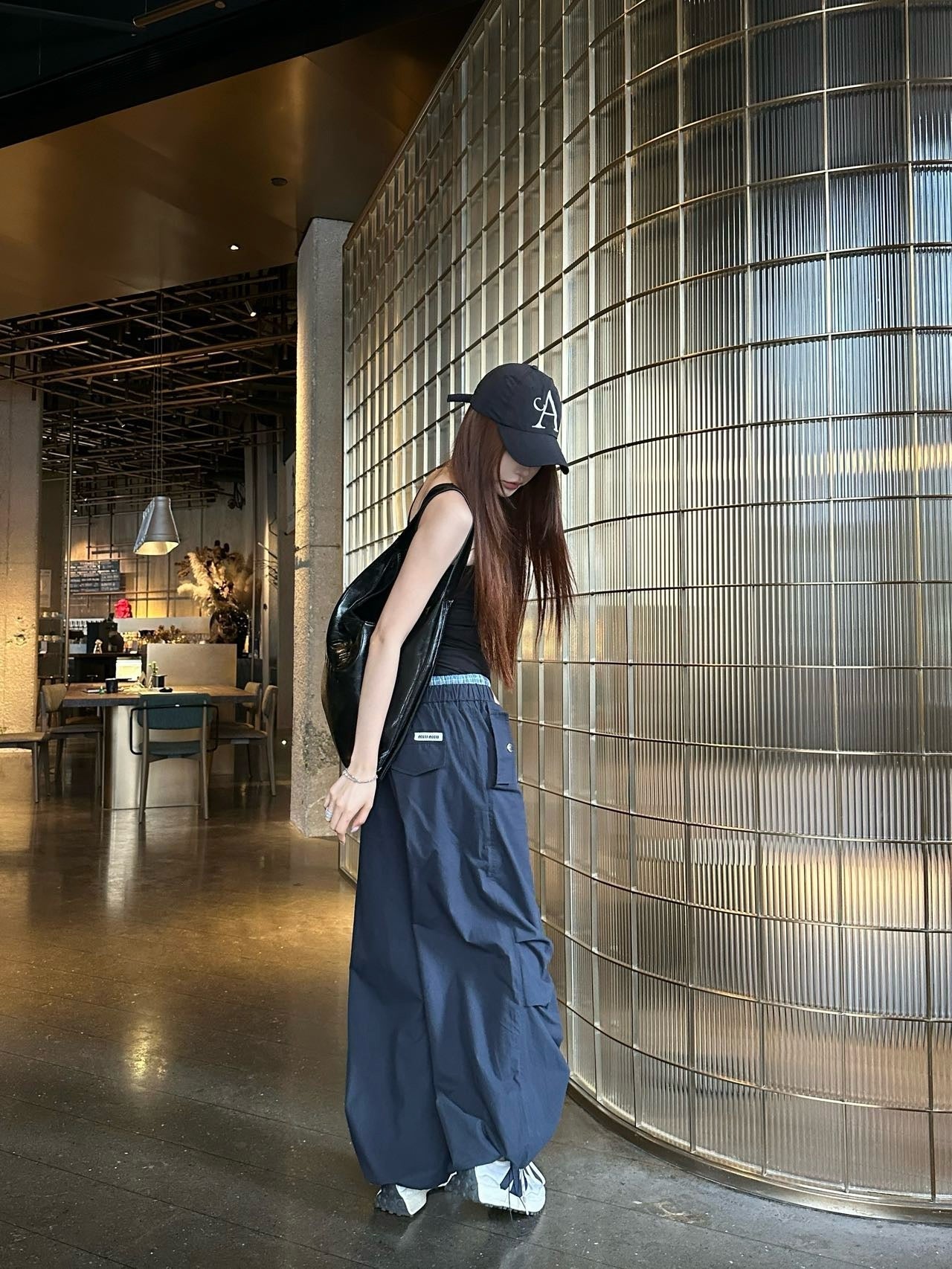 M*u 25ss cotton wide-leg  cargo pants