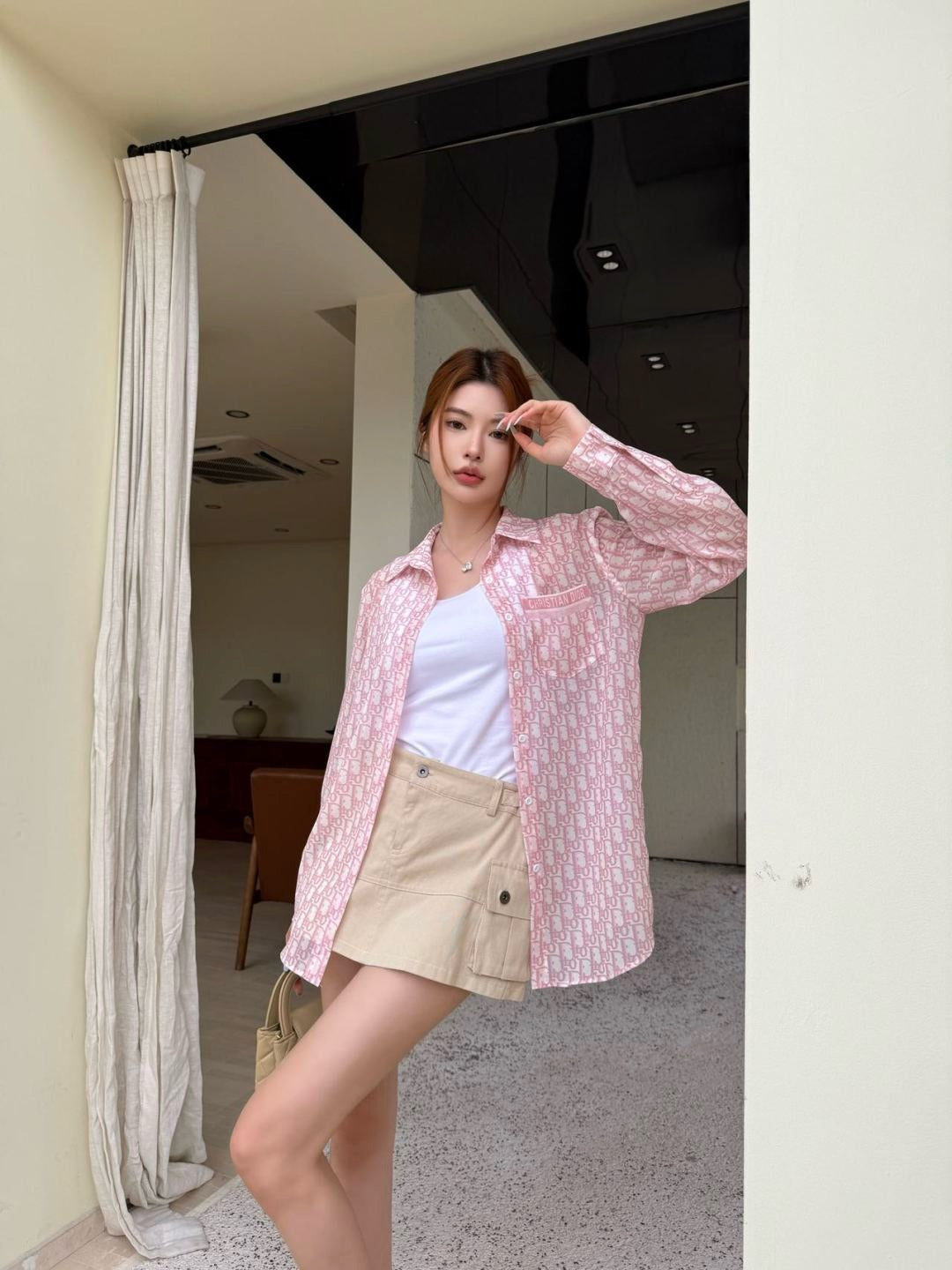 D*r 25ss Oblique printed shirt