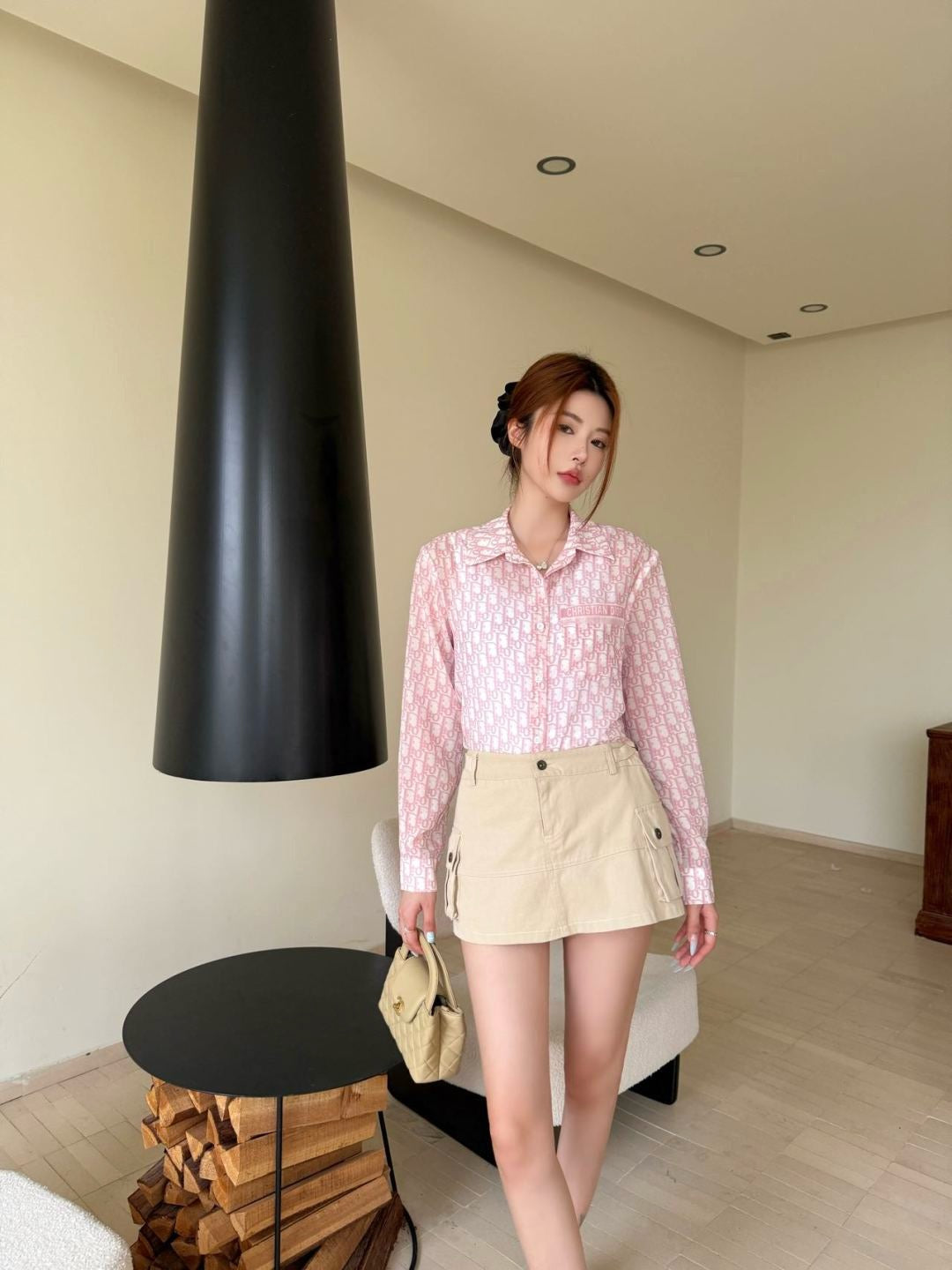 D*r 25ss Oblique printed shirt