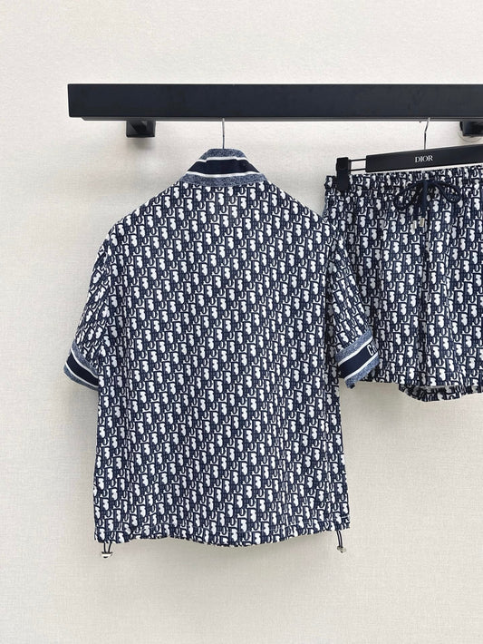 D*r 25ss Oblique printed top + waist shorts set