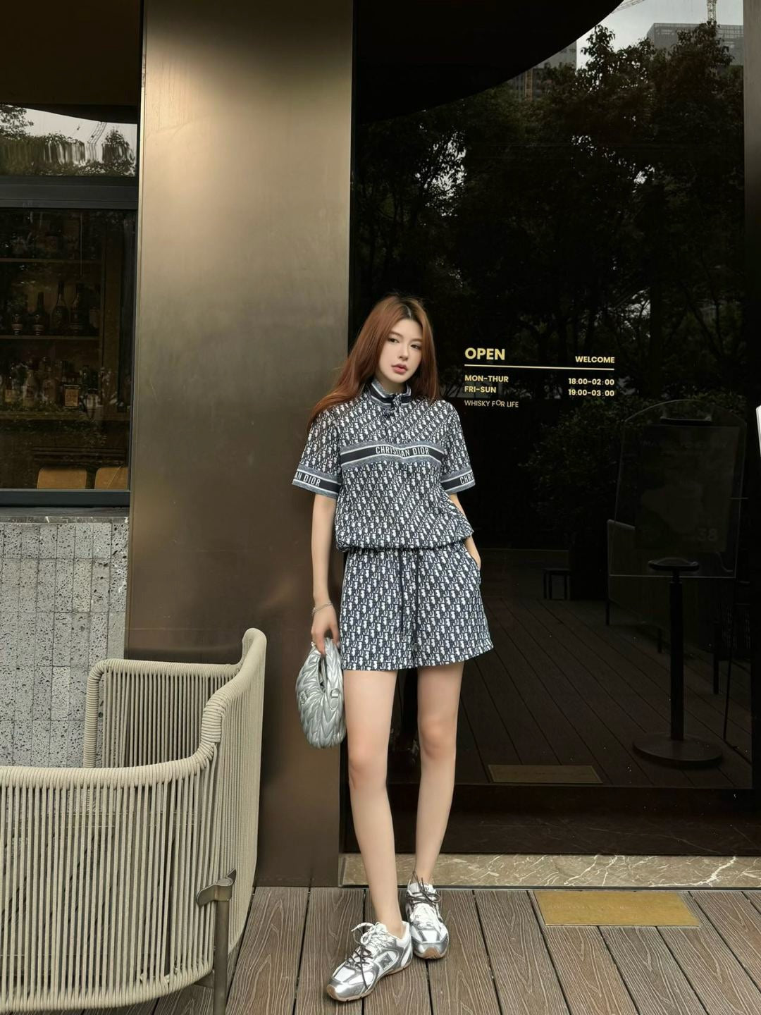 D*r 25ss Oblique printed top + waist shorts set