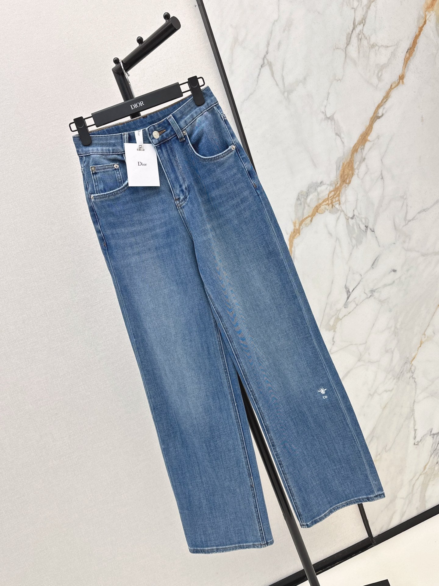 D*r 25ss bee logo embroidered denim pants