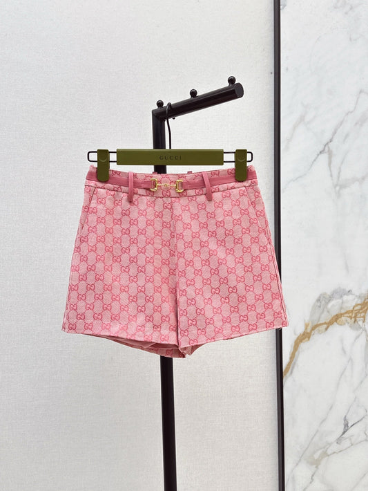 G*u 25ss GG jacquard horsebit shorts