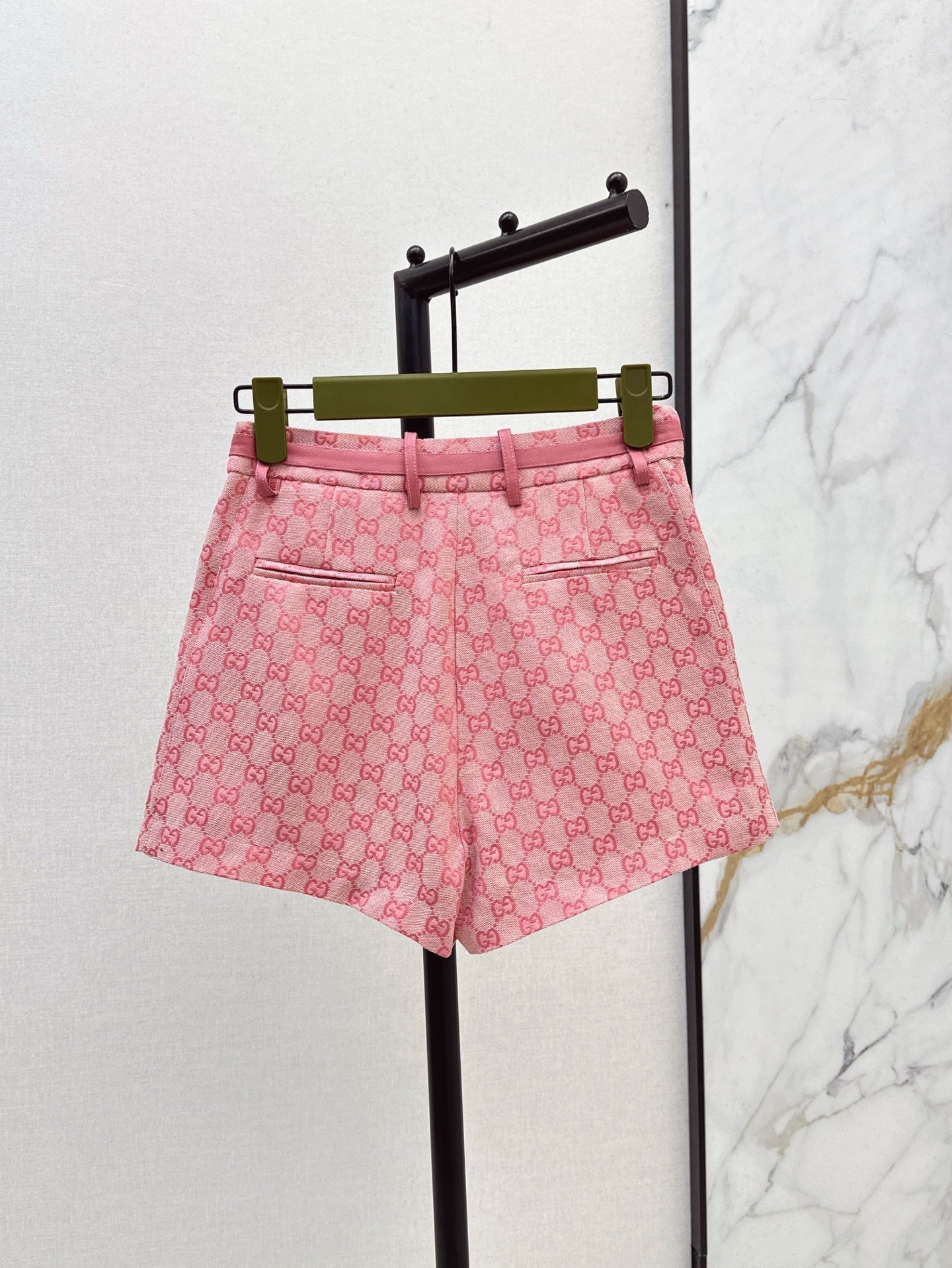 G*u 25ss GG jacquard horsebit shorts