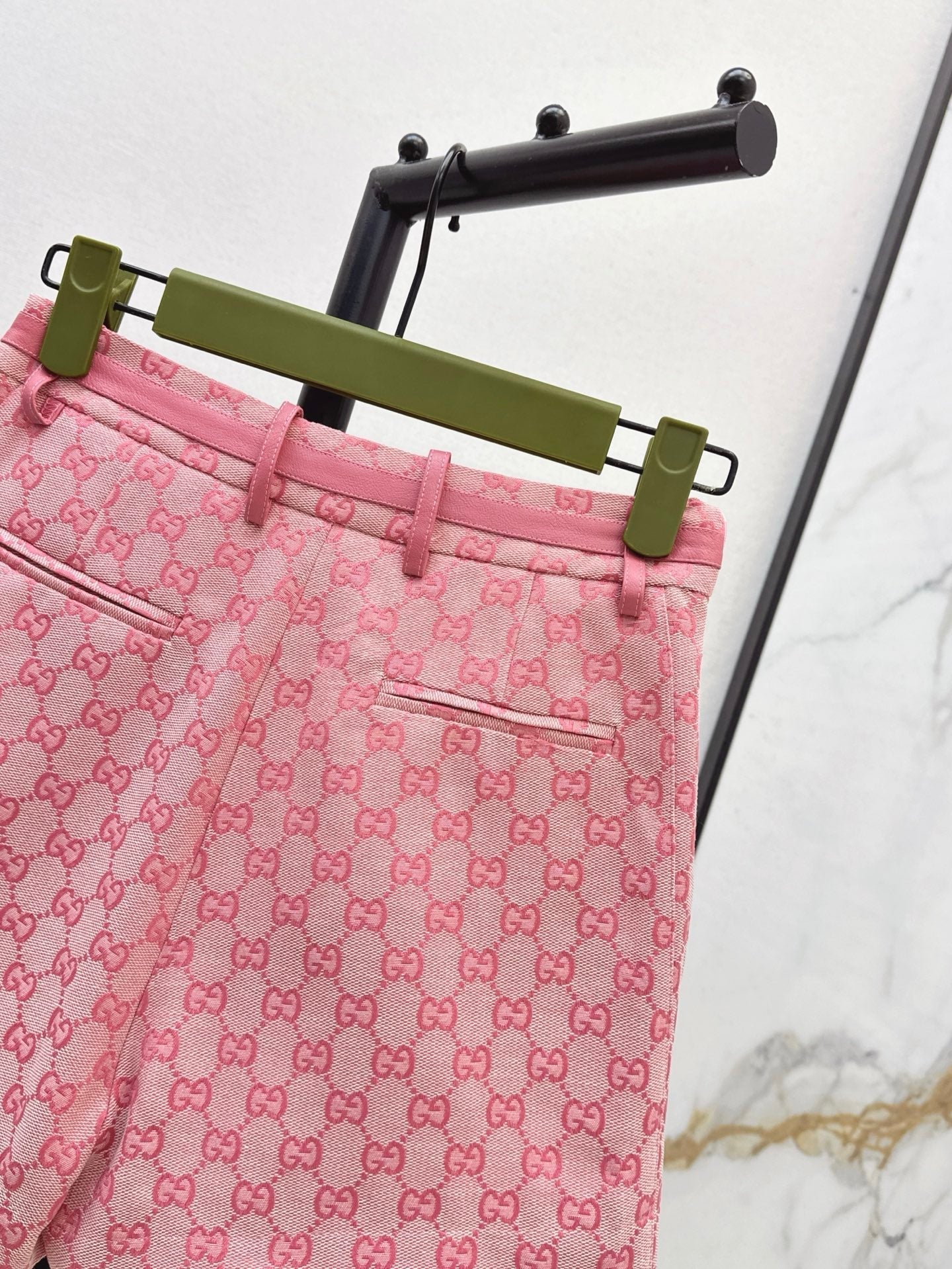 G*u 25ss GG jacquard horsebit shorts