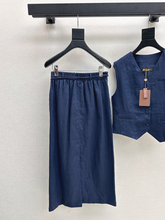 Lor*P 25ss linen vest+skirt suit