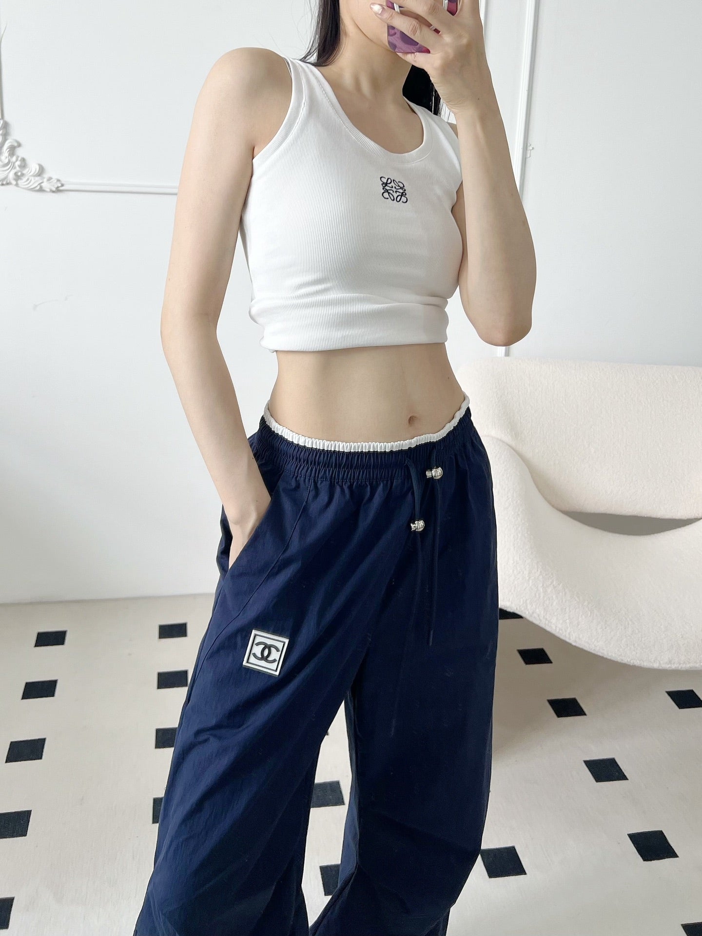 C*nel 25ss cotton wide-leg  cargo pants