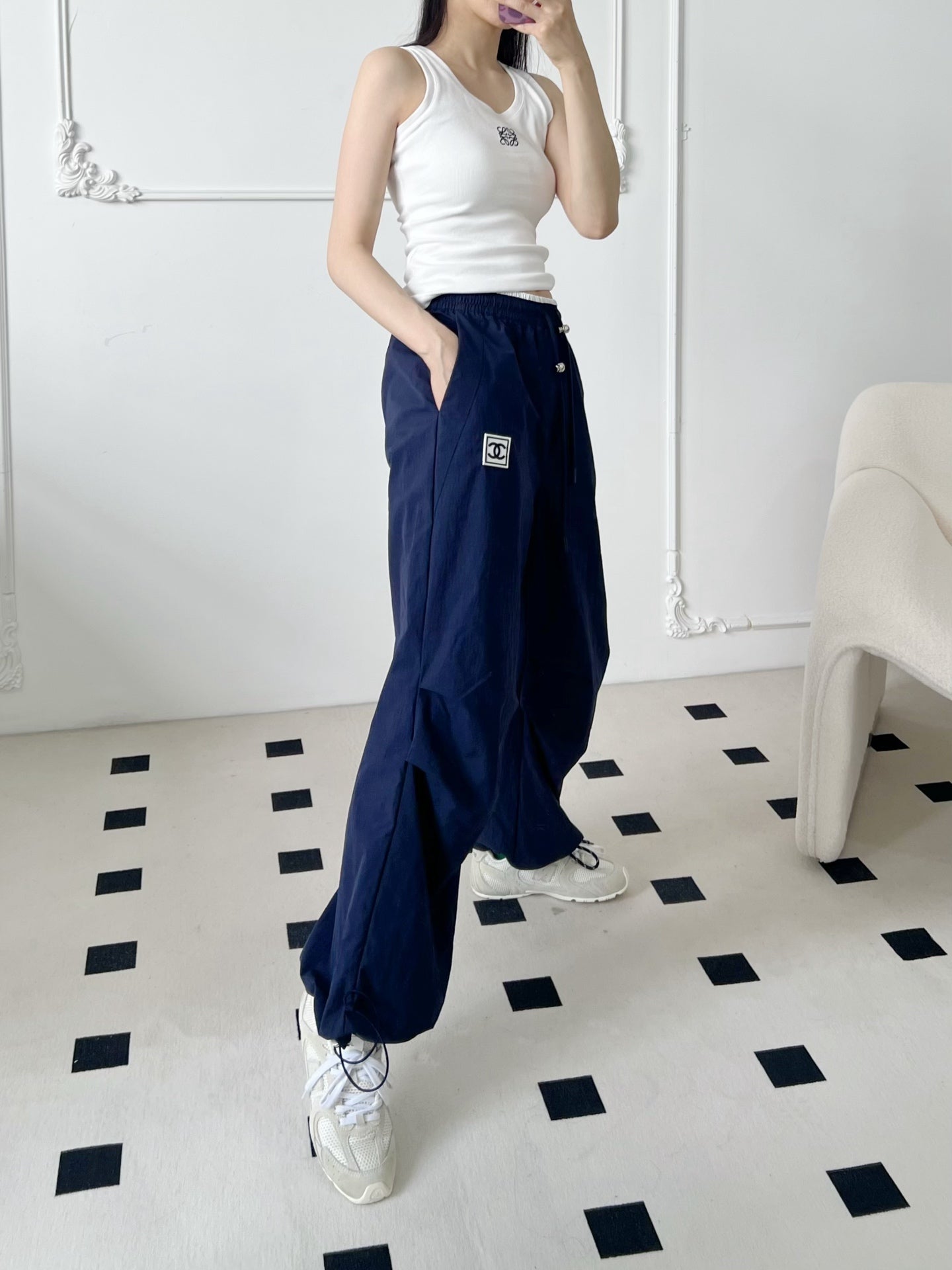 C*nel 25ss cotton wide-leg  cargo pants