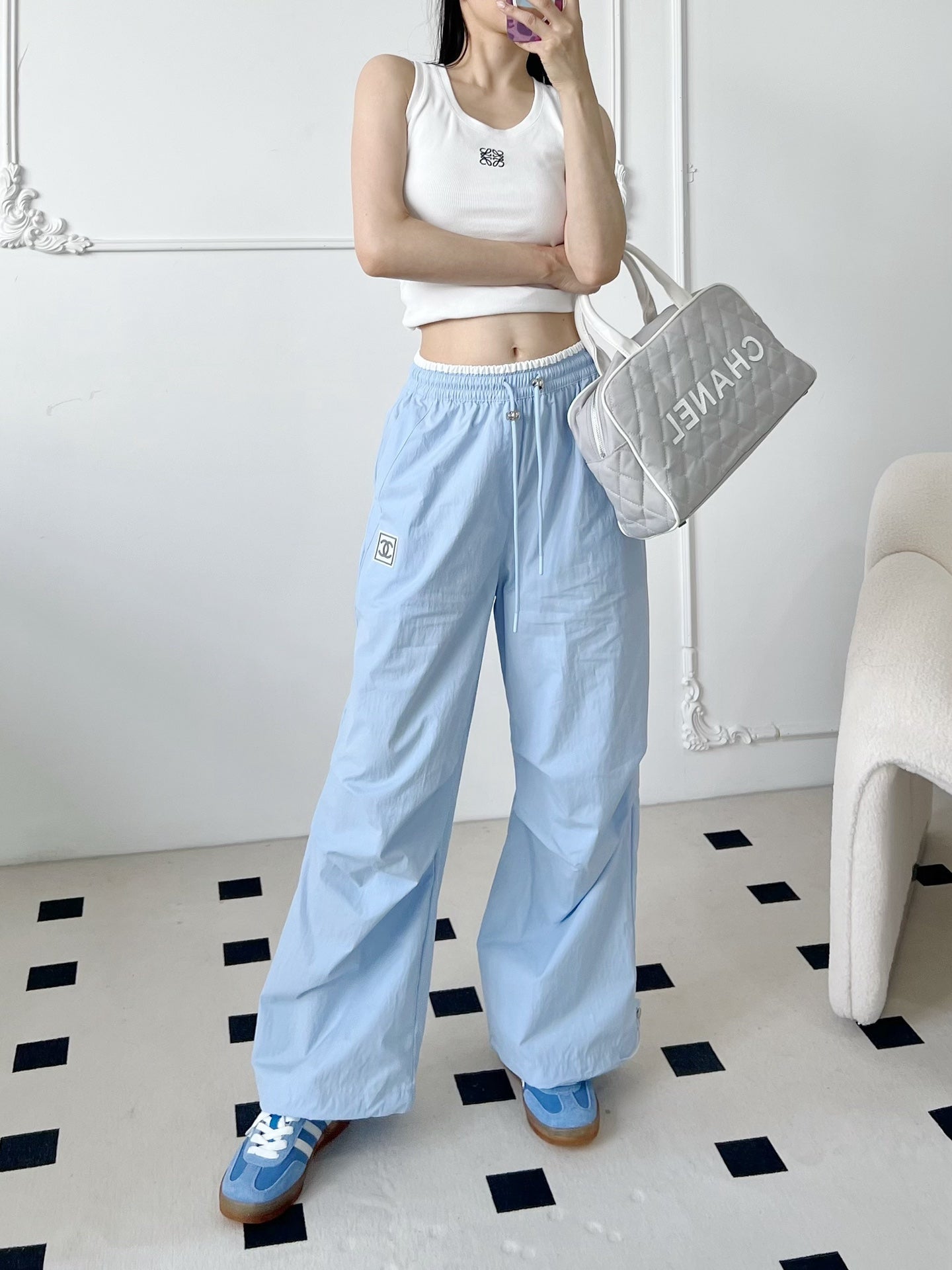 C*nel 25ss cotton wide-leg cargo pants