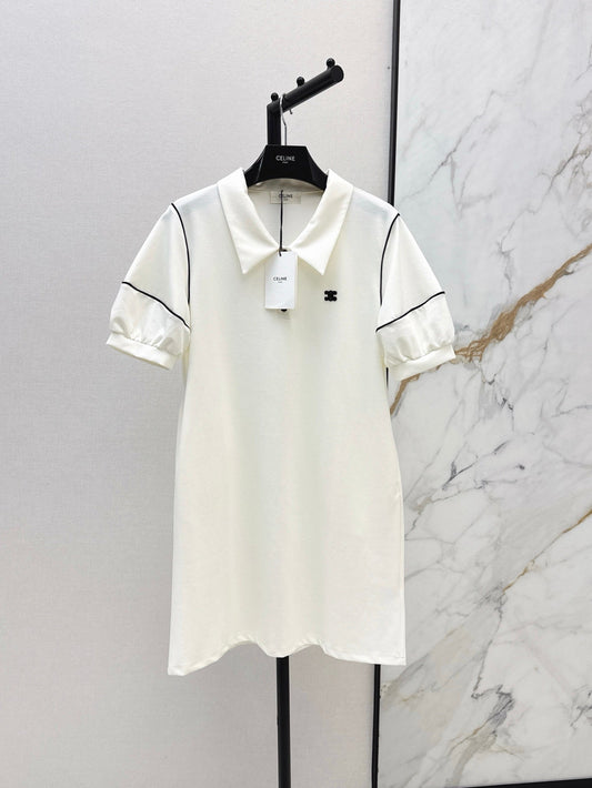 Cel* 25ss embroidered polo dress
