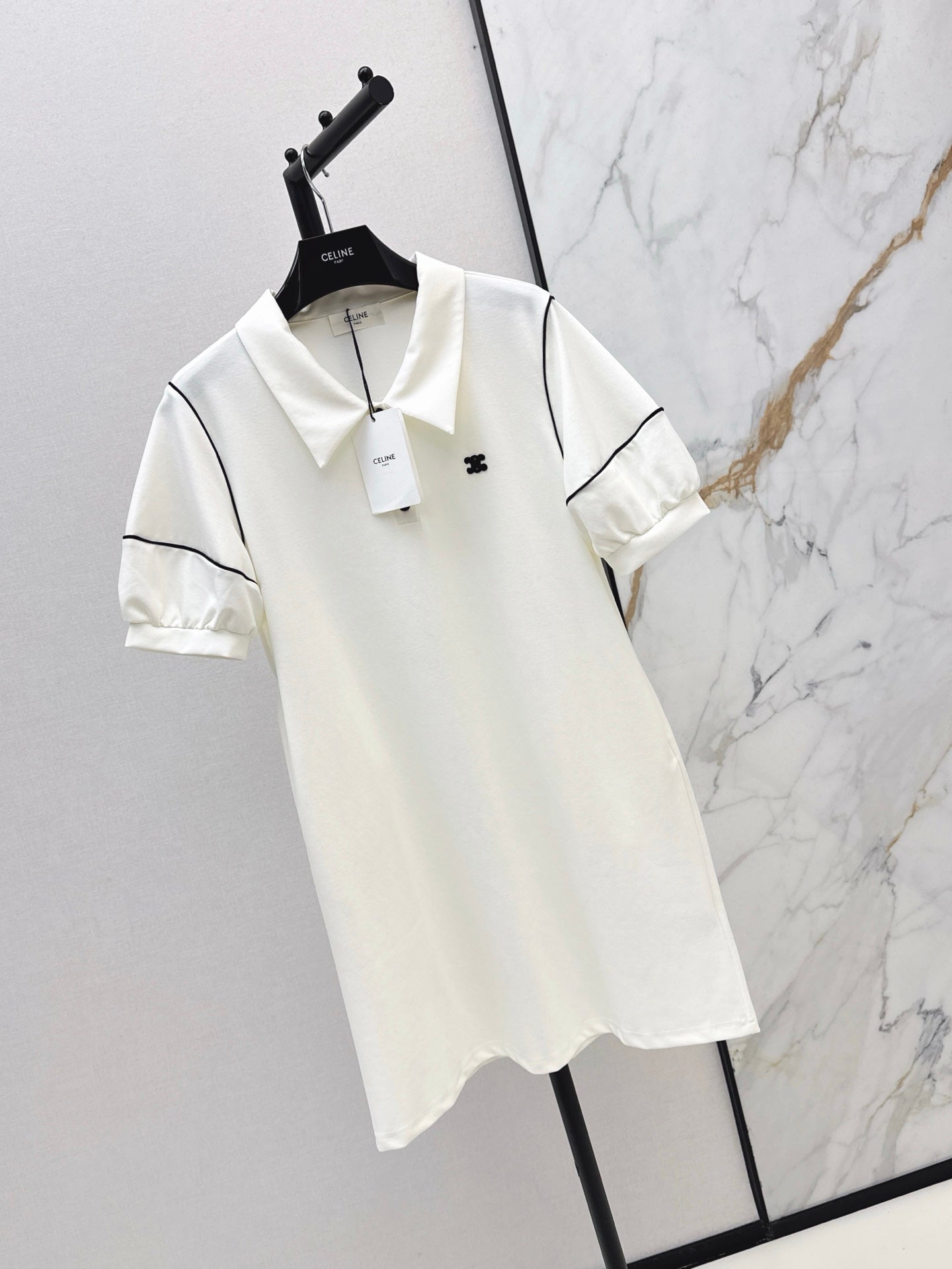 Cel* 25ss embroidered polo dress