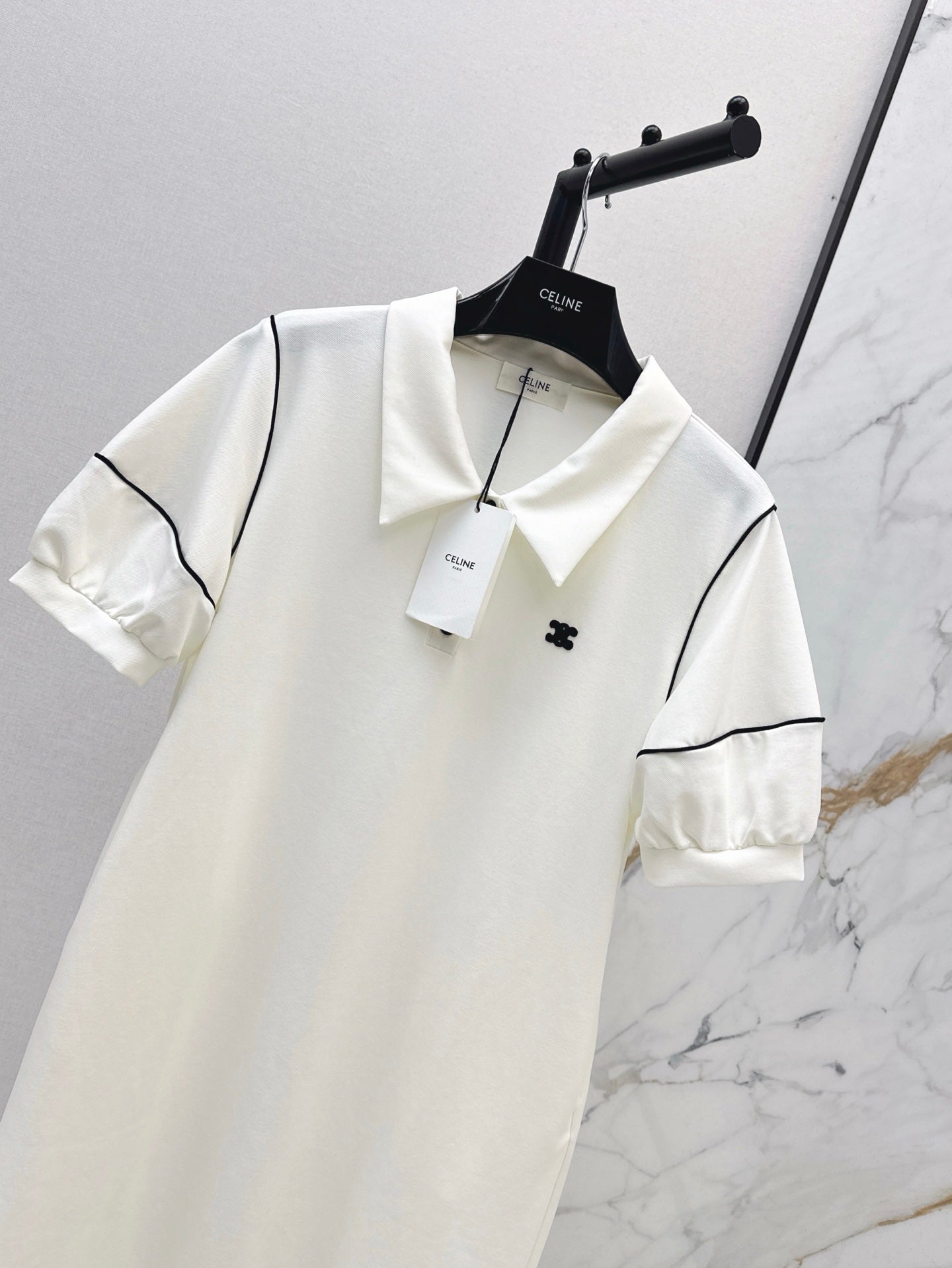Cel* 25ss embroidered polo dress