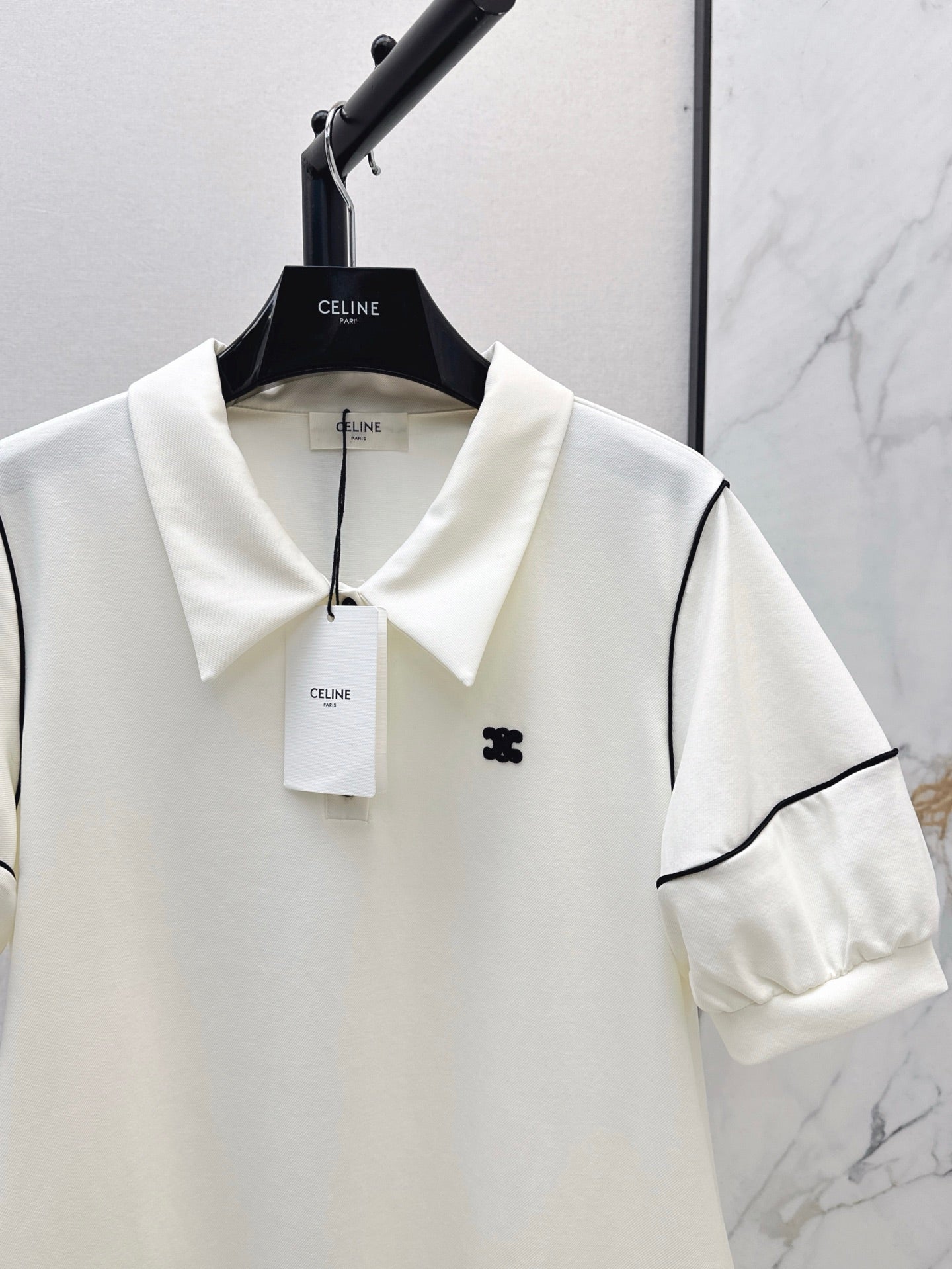 Cel* 25ss embroidered polo dress