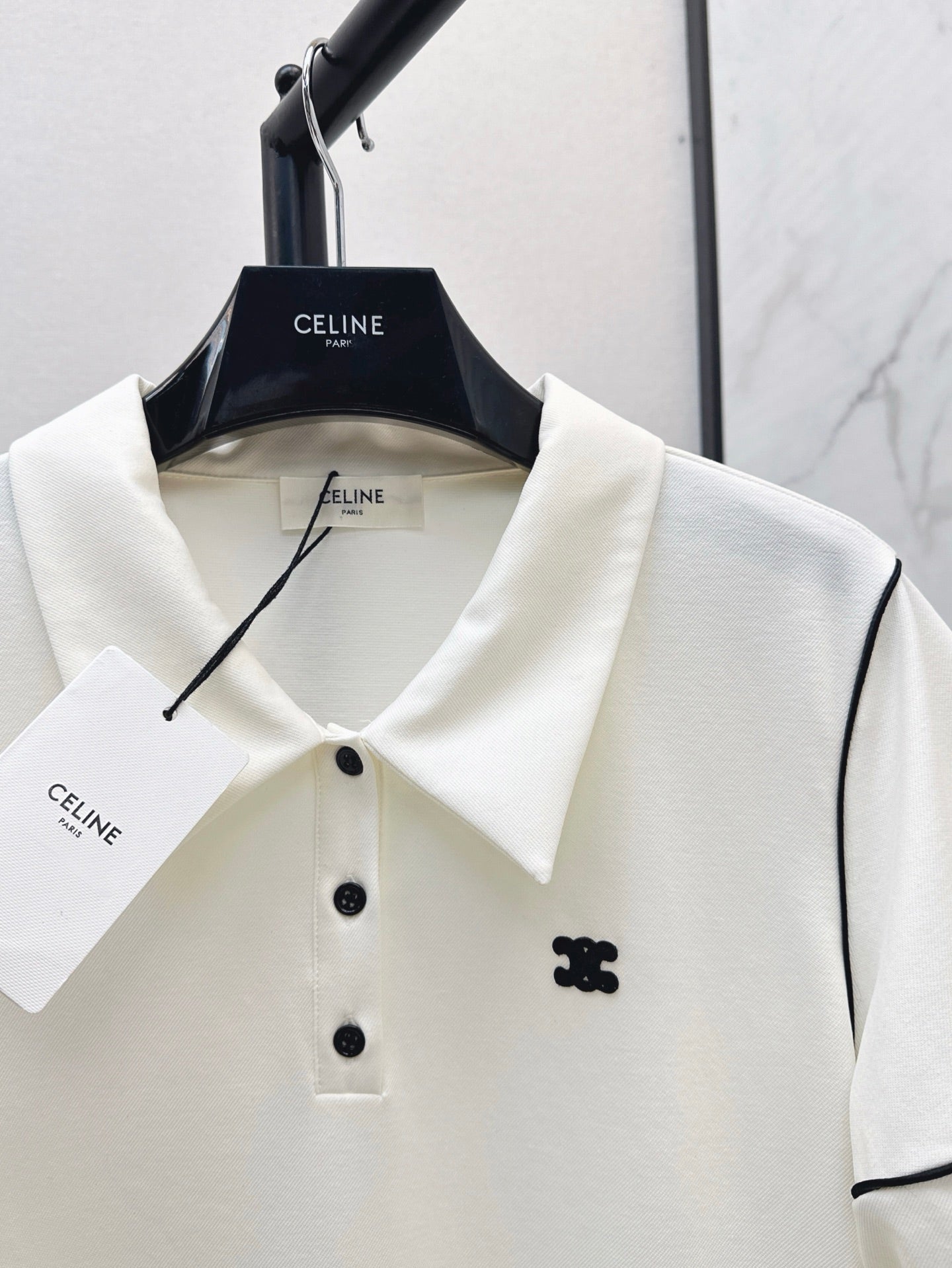 Cel* 25ss embroidered polo dress