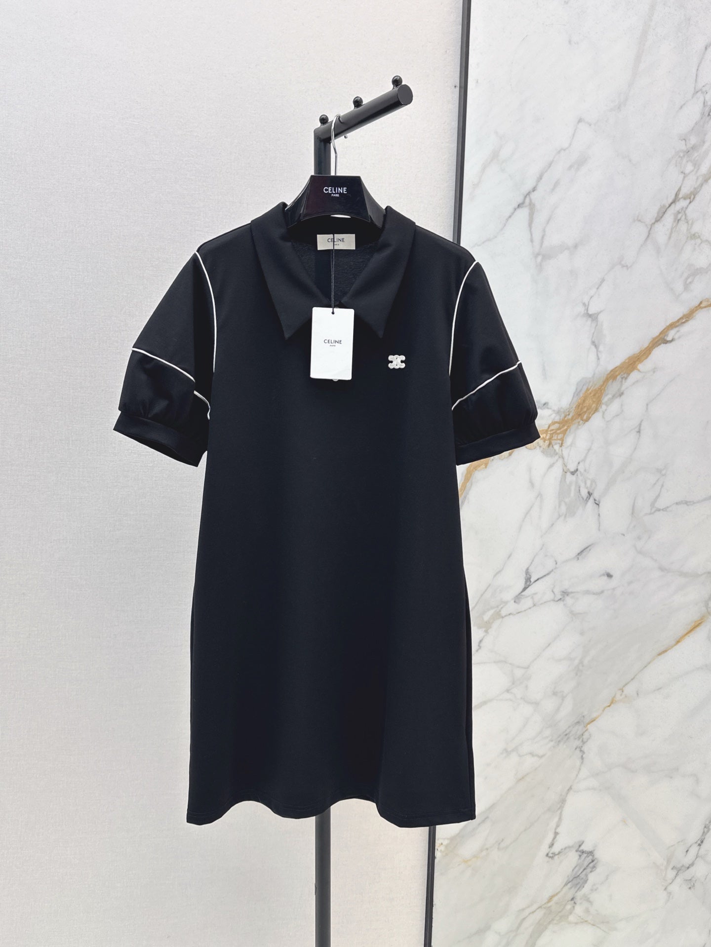 Cel* 25ss embroidered polo dress