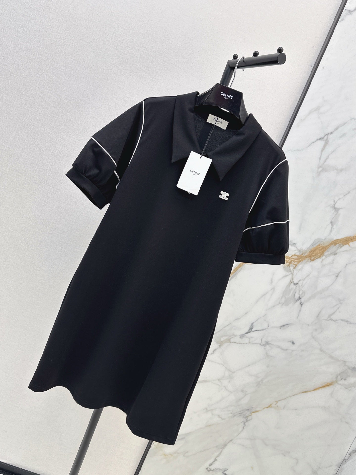 Cel* 25ss embroidered polo dress