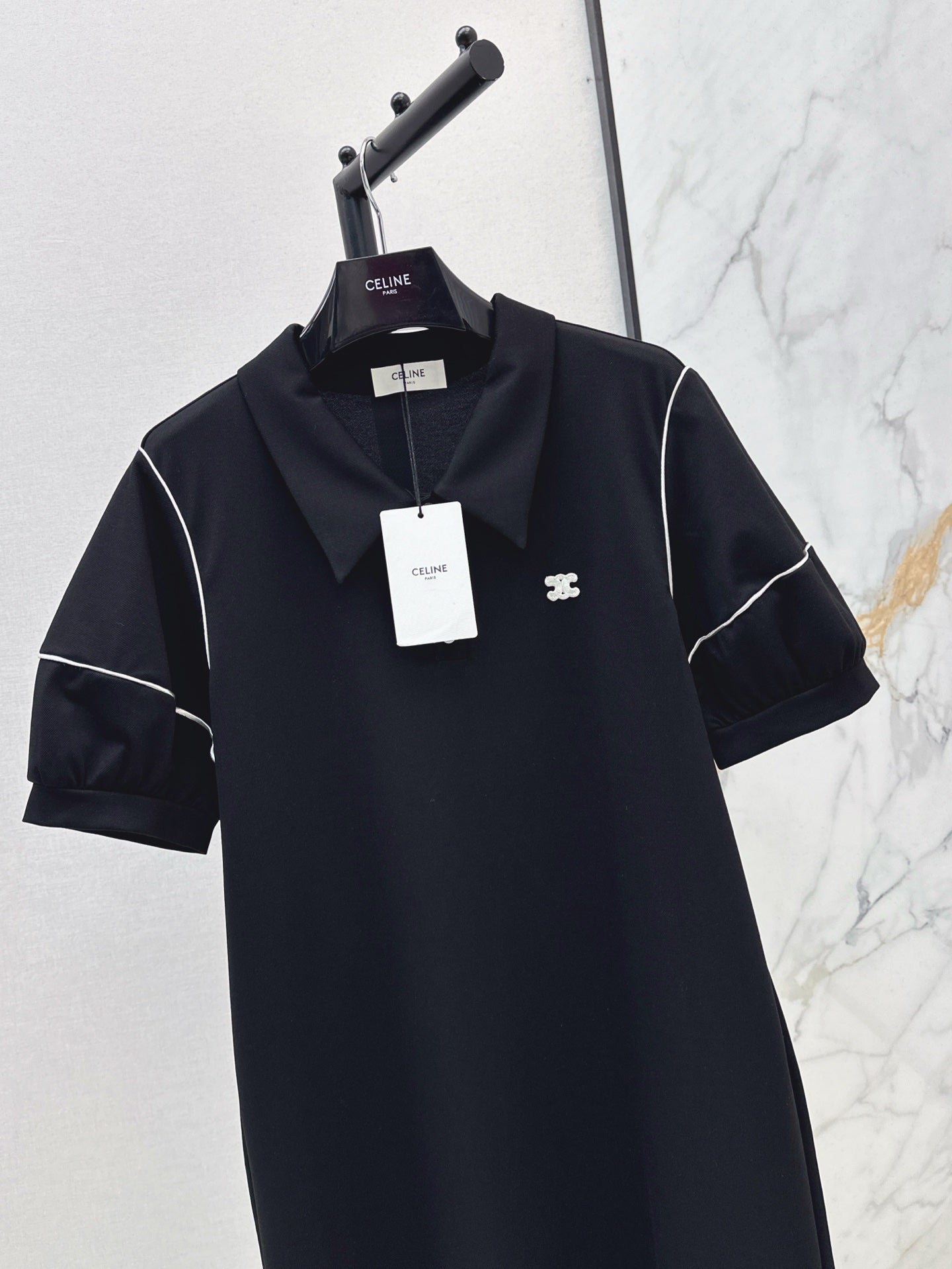 Cel* 25ss embroidered polo dress