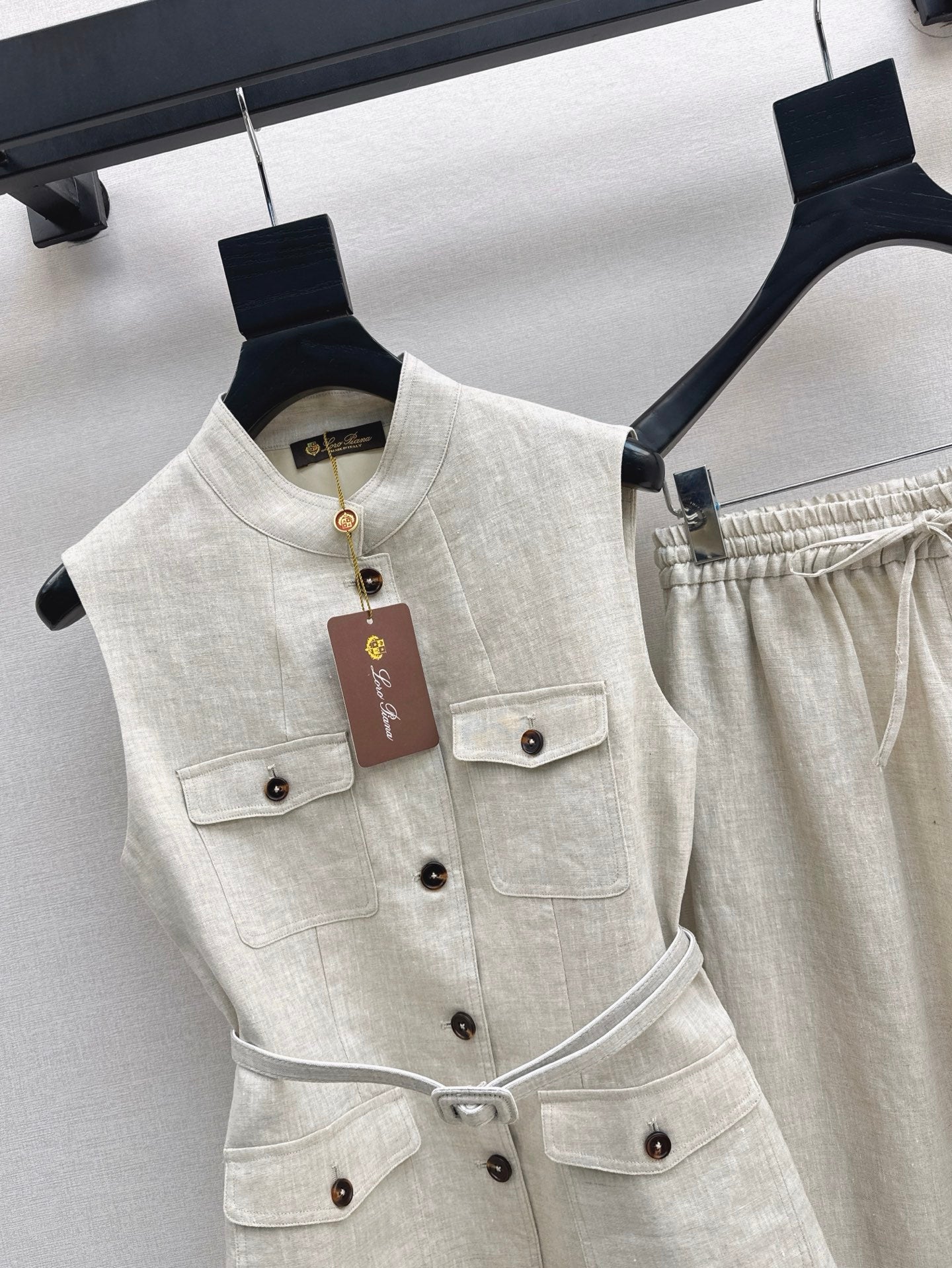 Lor*P 25ss belted vest + wide-leg pants set