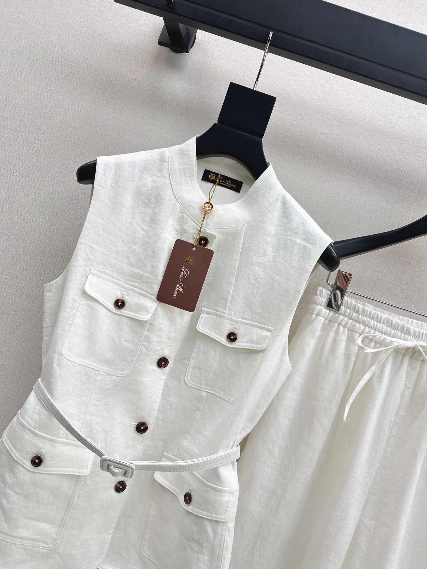 Lor*P 25ss belted vest + wide-leg pants set