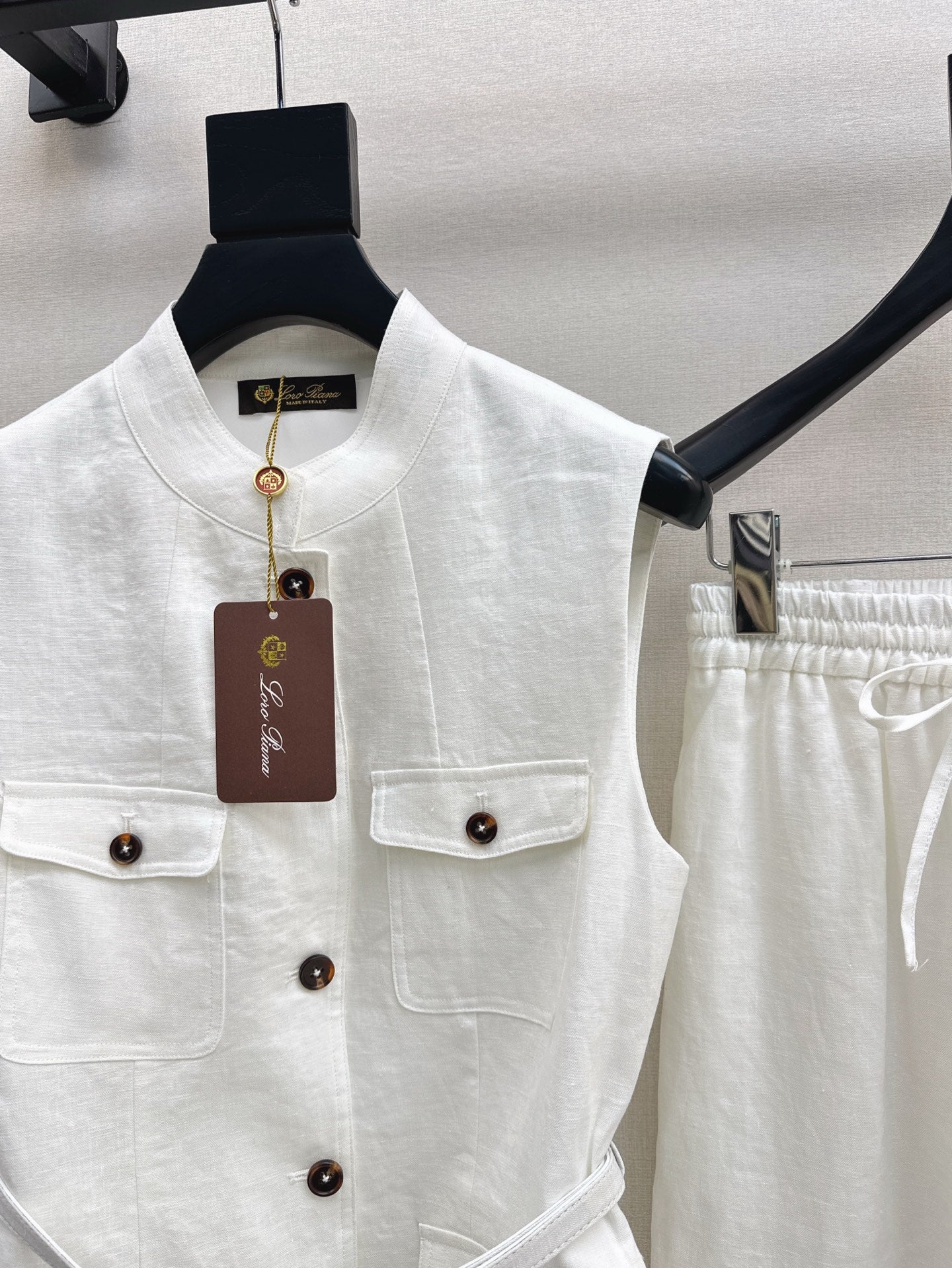 Lor*P 25ss belted vest + wide-leg pants set