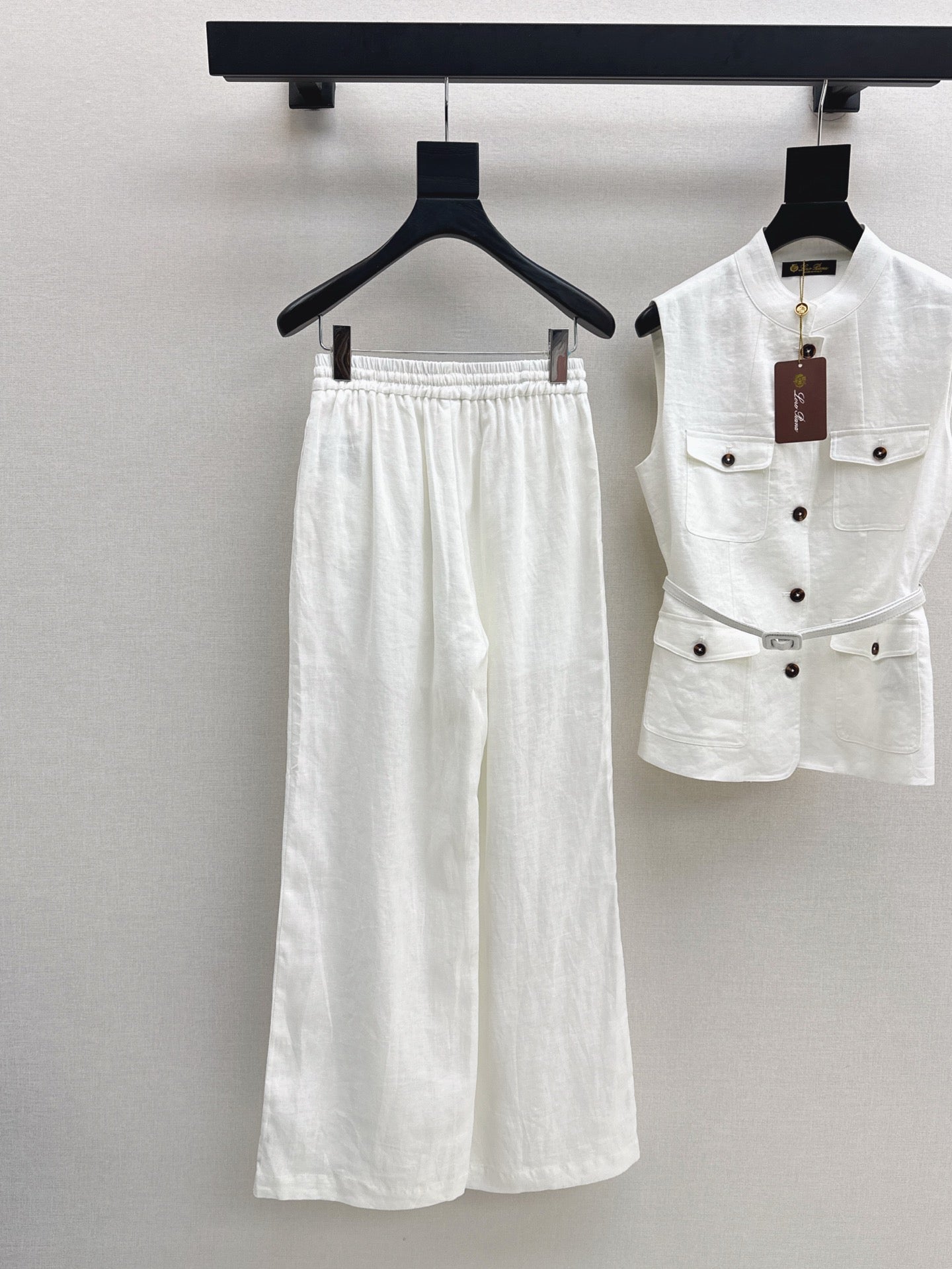 Lor*P 25ss belted vest + wide-leg pants set