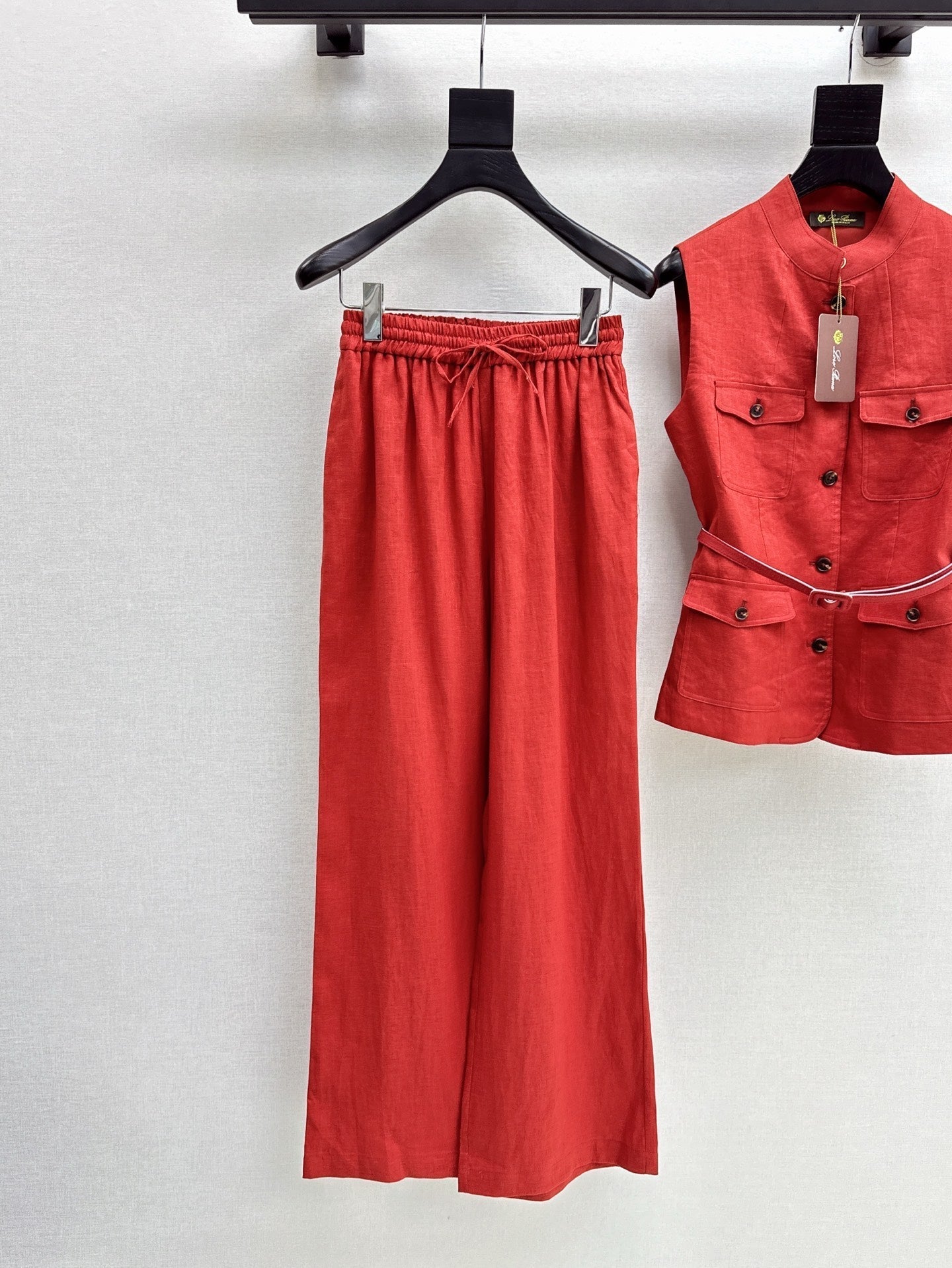 Lor*P 25ss belted vest + wide-leg pants set