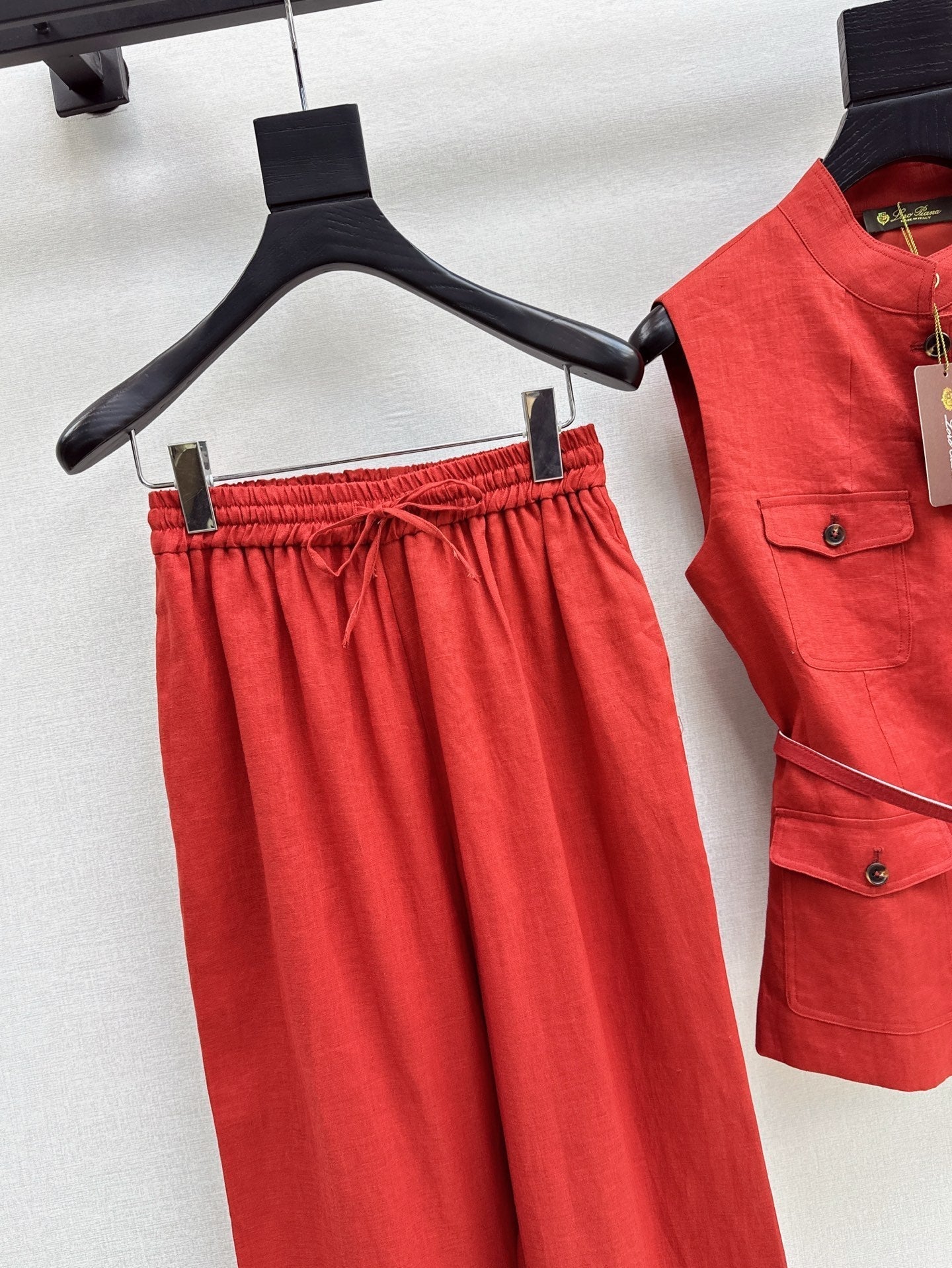 Lor*P 25ss belted vest + wide-leg pants set