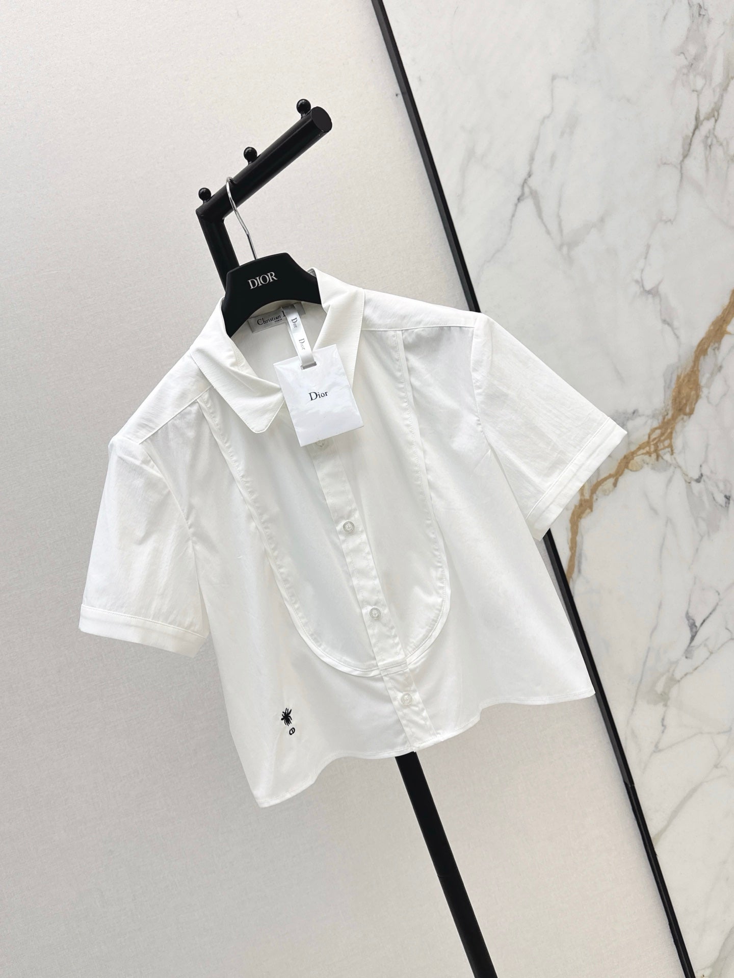 D*r 25ss Cropped shirt with bee embroidery