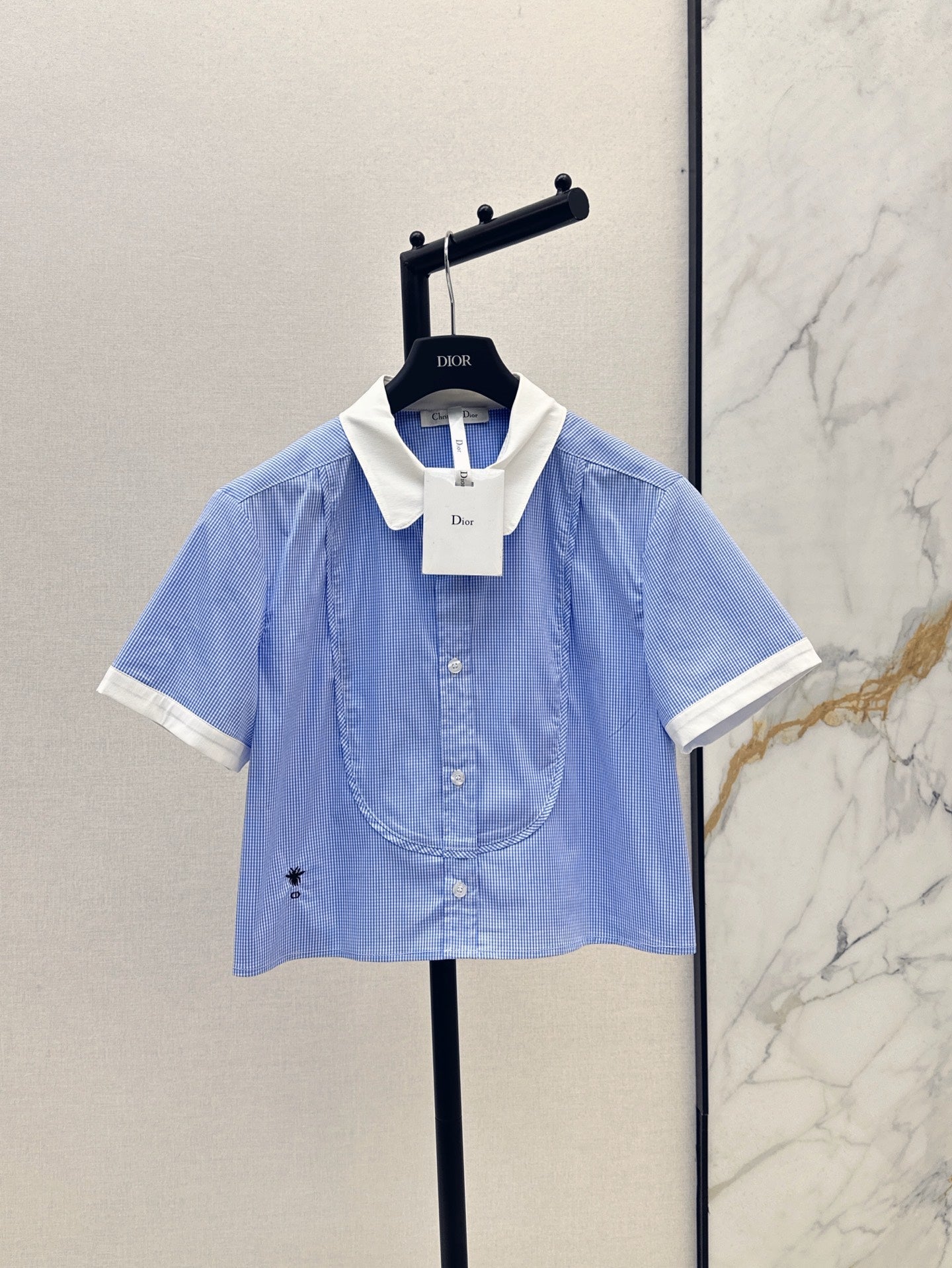 D*r 25ss Cropped shirt with bee embroidery