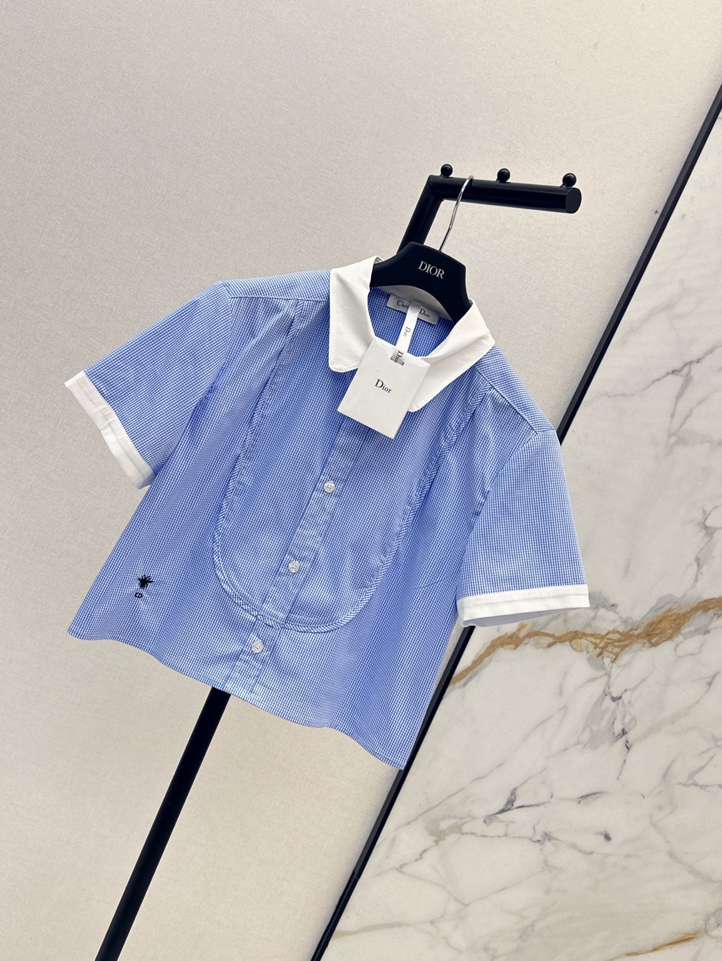 D*r 25ss Cropped shirt with bee embroidery