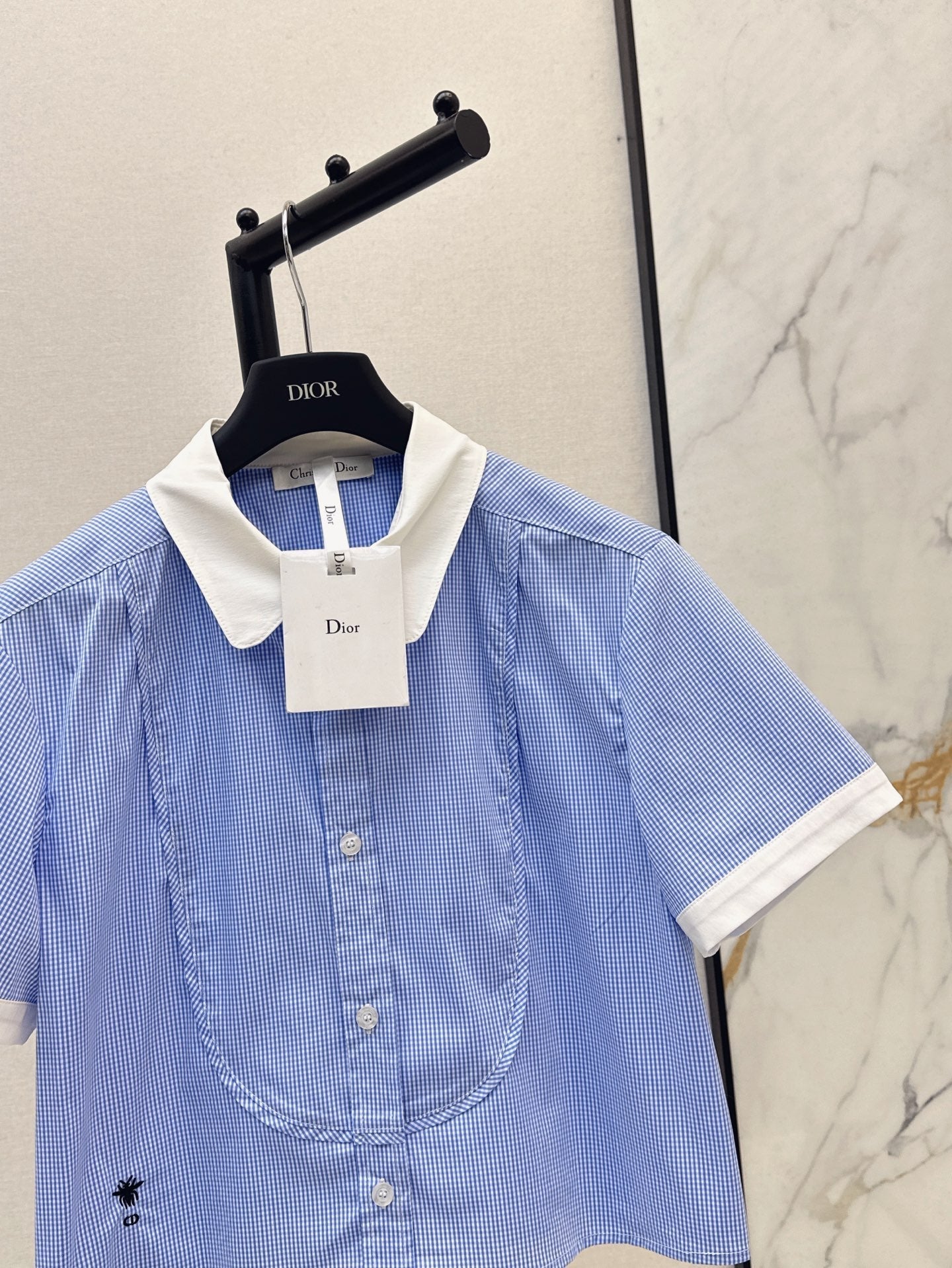 D*r 25ss Cropped shirt with bee embroidery