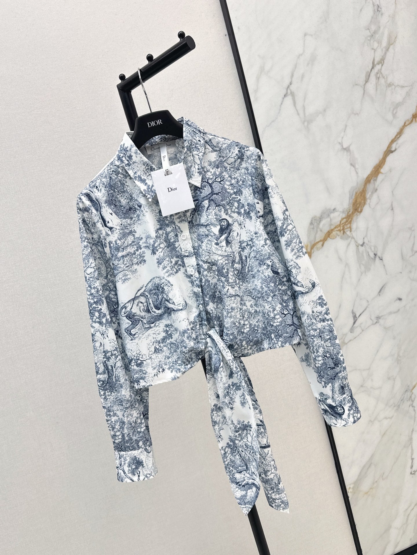 D*r 25ss print cropped tied shirt