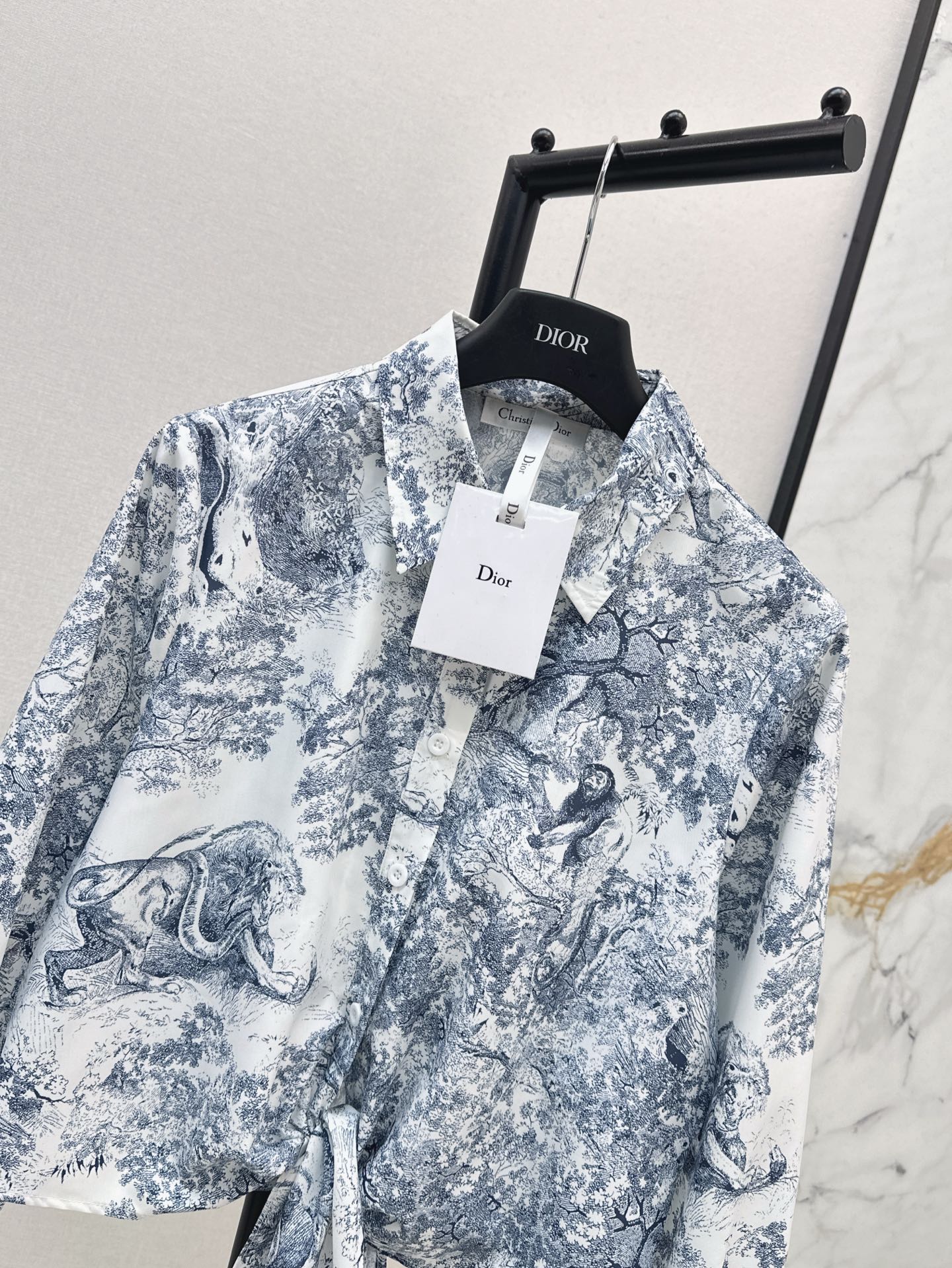 D*r 25ss print cropped tied shirt