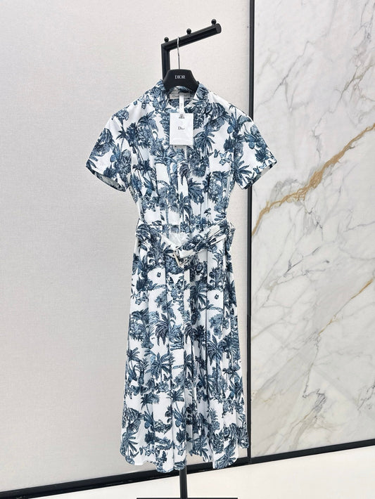 D*r 25ss Printed Mid-Length Flared Dress