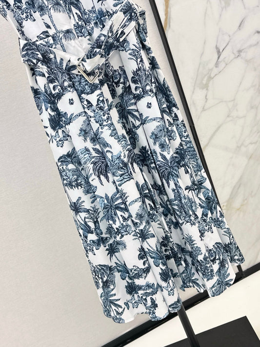 D*r 25ss Printed Mid-Length Flared Dress