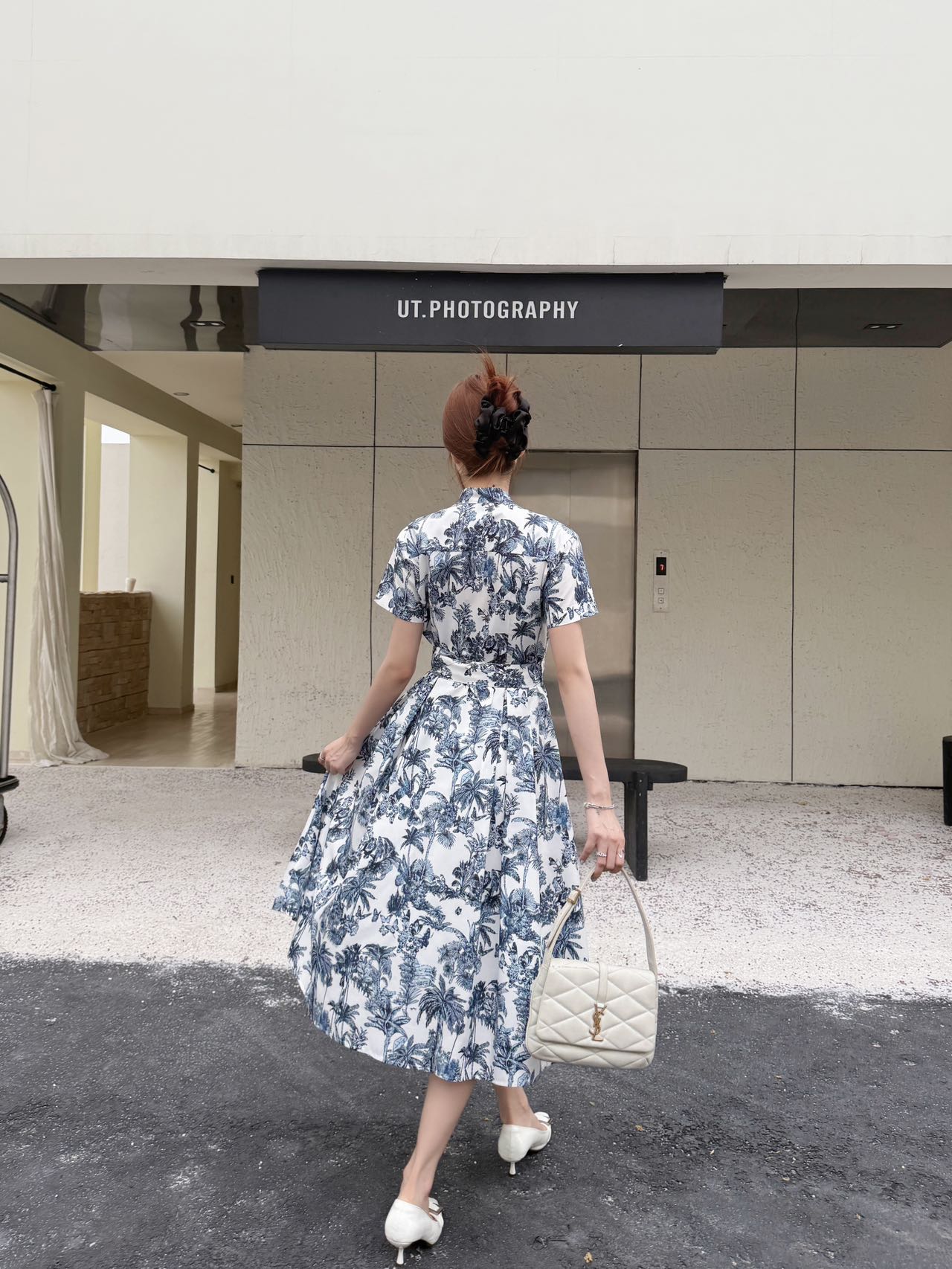 D*r 25ss Printed Mid-Length Flared Dress