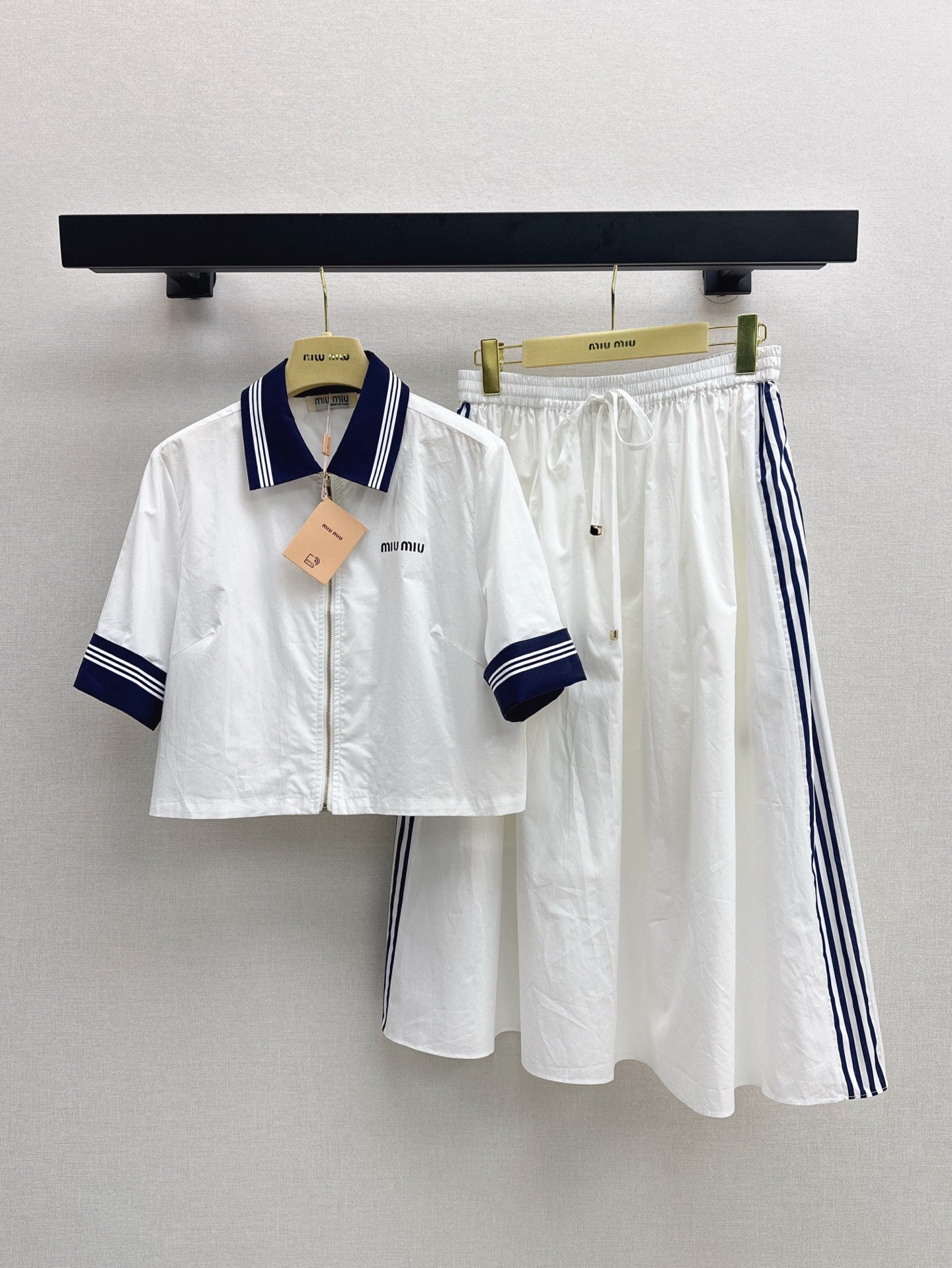 M*u 25ss colorblock collar shirt suit