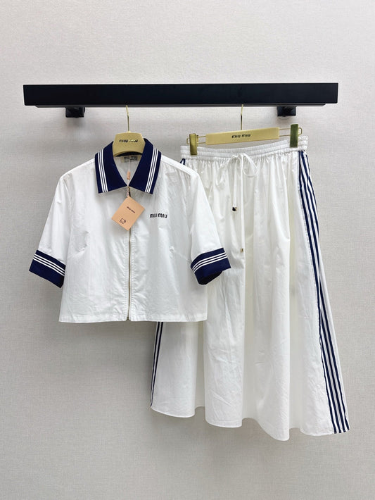 M*u 25ss colorblock collar shirt suit