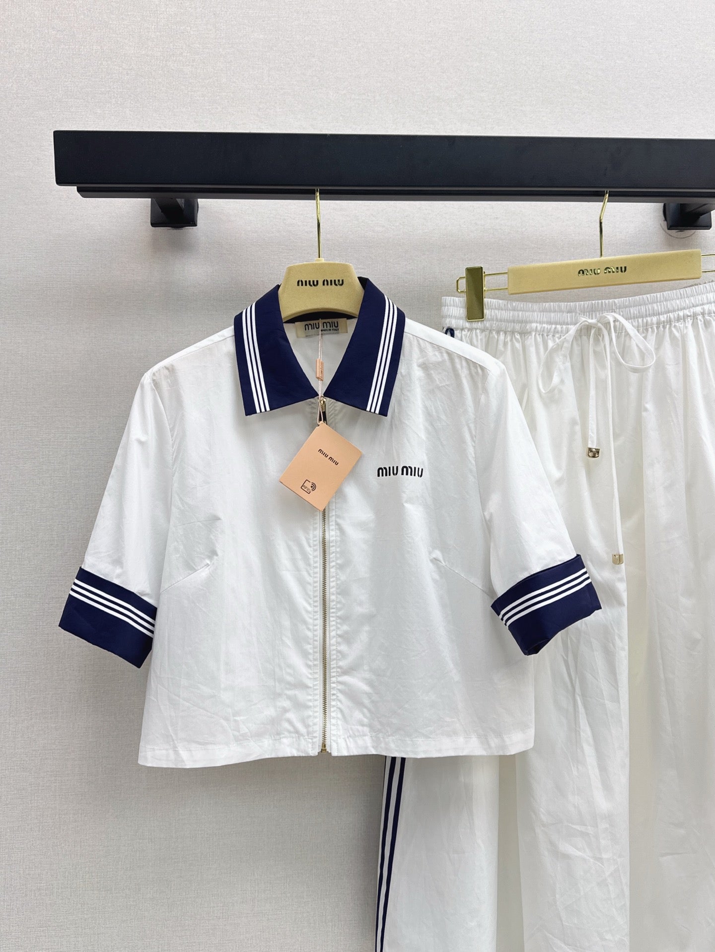 M*u 25ss colorblock collar shirt suit